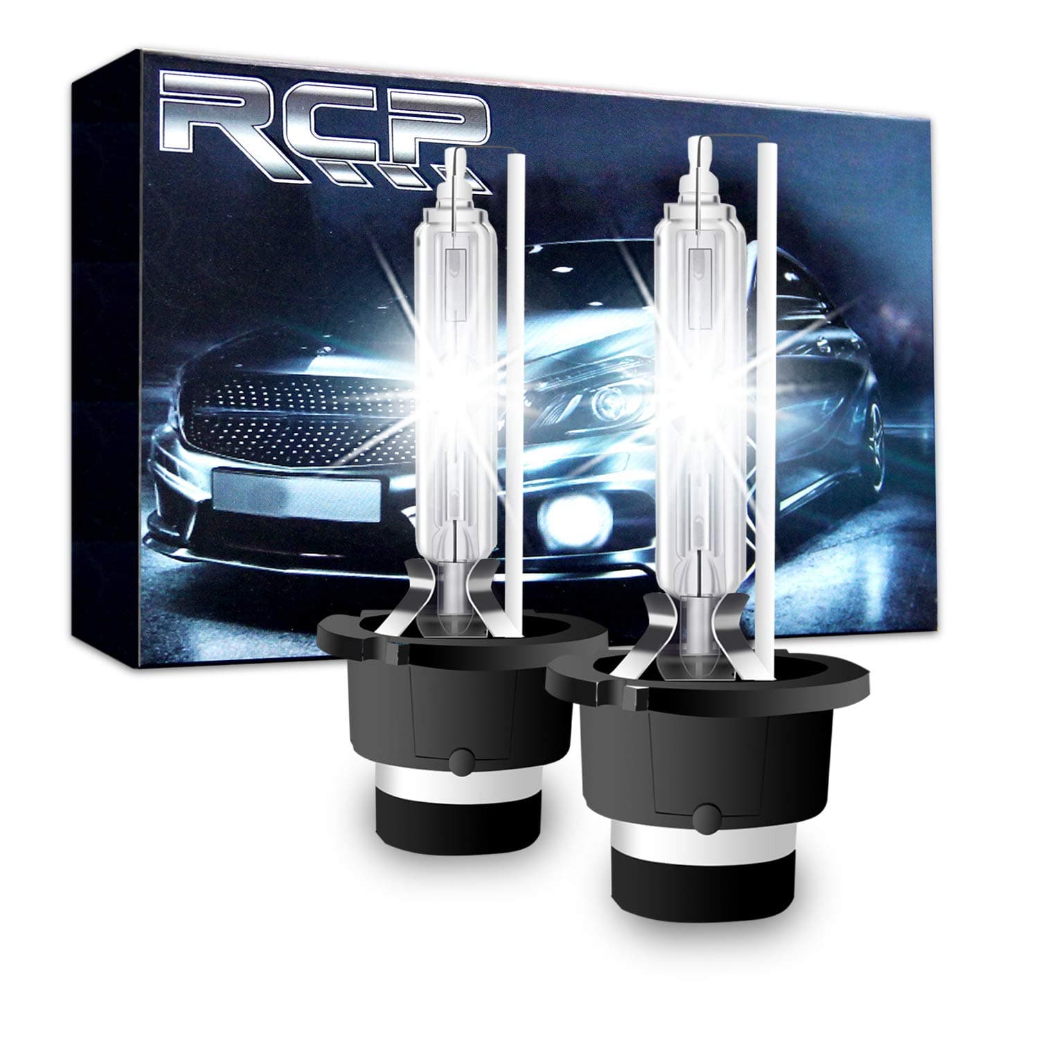 RCP - D4S6 - (A Pair) D4S/ D4R 6000K Xenon HID Replacement Bulb Diamond White Metal Stents Base 12V Car Lamps Head Lights 35W