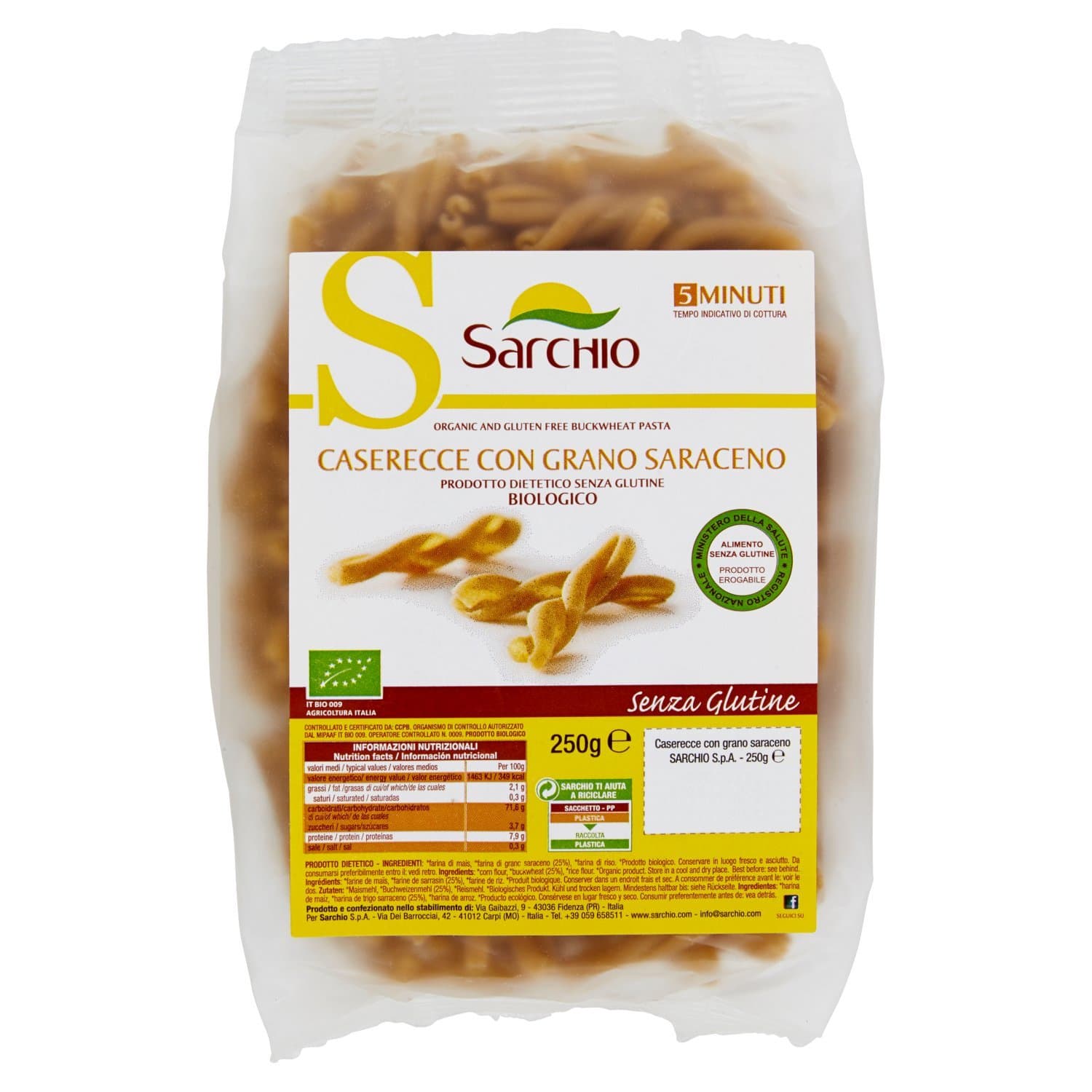 Sarchio - Caserecce Con Grano Saraceno - 250g