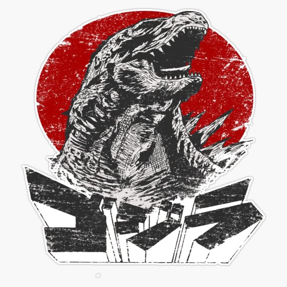 The Godzila Sticker Decal Size 5"
