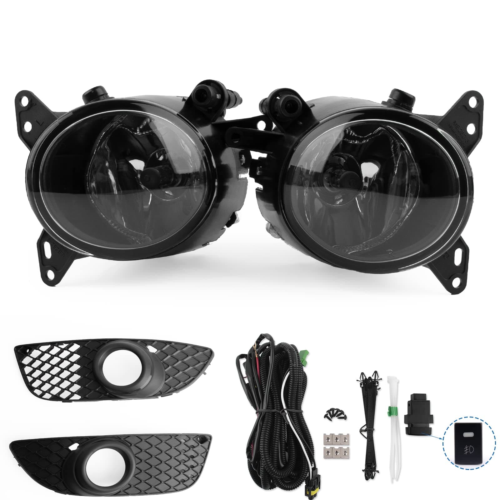 RP Remarkable Power, FL7127 Fit For 09/11-14 Lancer Non-EVO Chrome Black Bezel Fog Light Kit