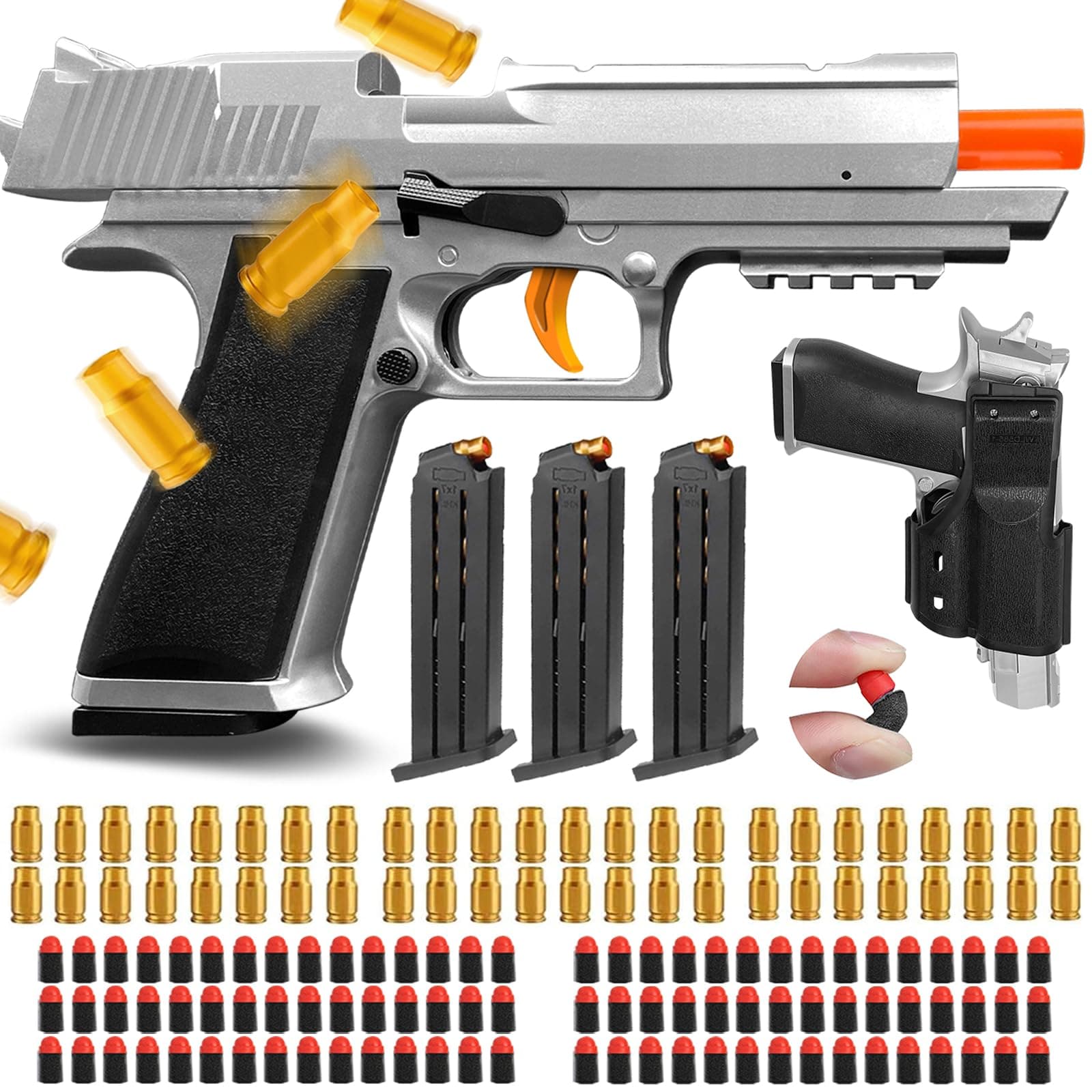 Shell Ejecting Toy Pistol,Silver