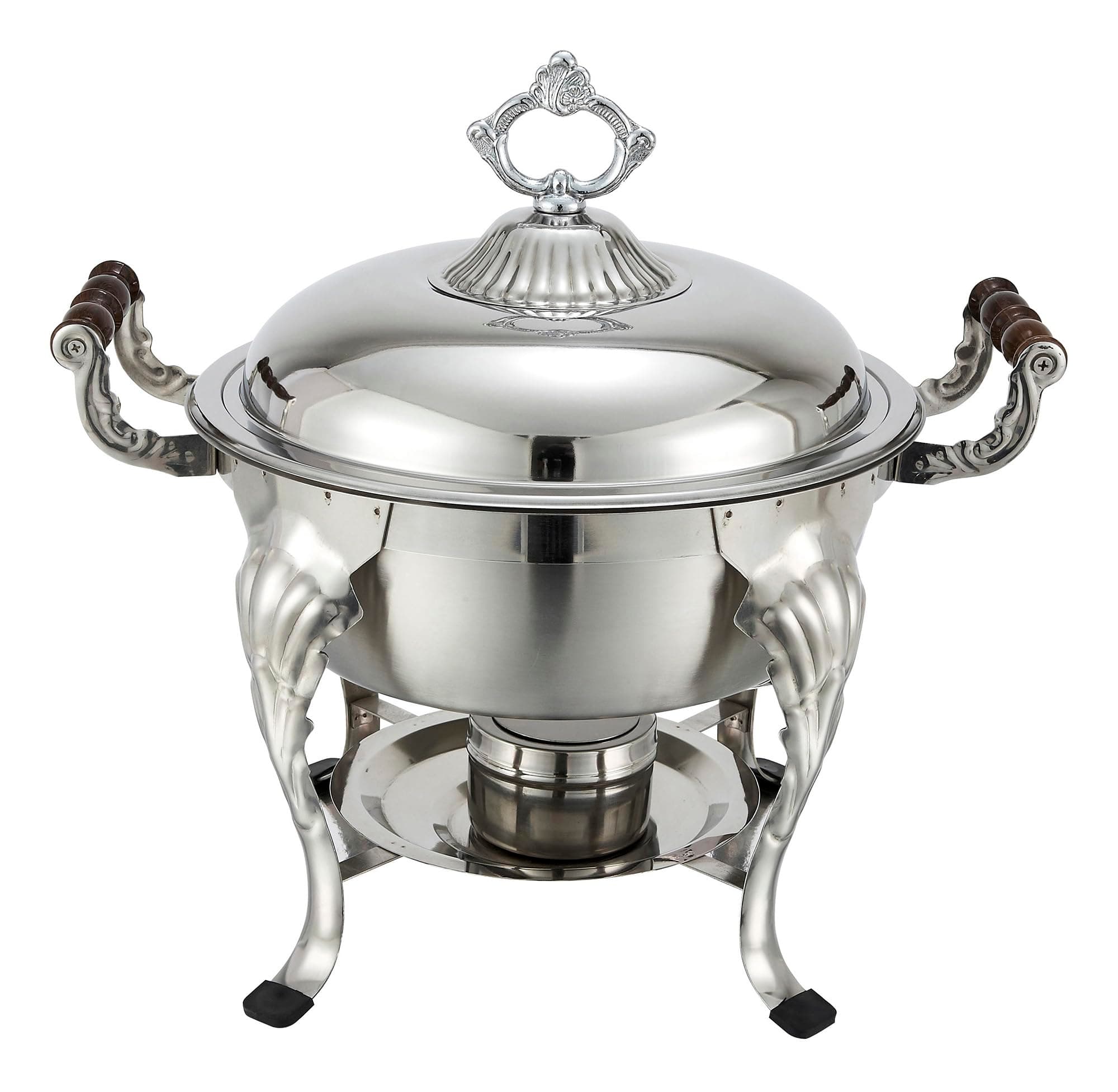 Winco 708 Round Crown Chafer, 6-Quart, 18-8 Steel, Stainless Steel
