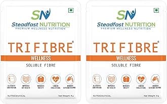 Steadfast Nutrition Tri Fibre Clear Soluble Fiber Supplement for Healthy Gut & constipation Relief Gluten Free (Unflavoured 30 Sachets Pack of 2, 480g)