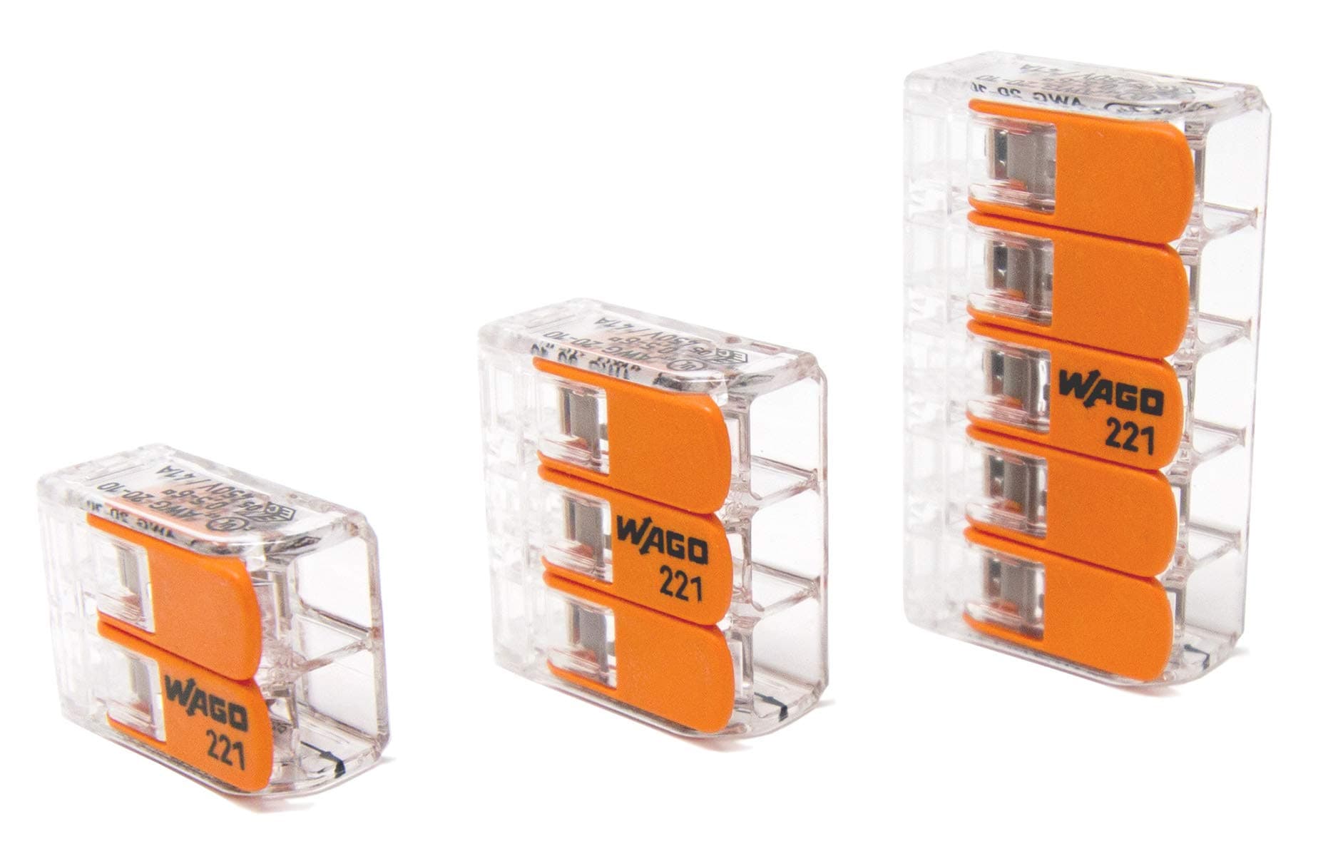 WAGO 221-61x Lever-Nuts 10AWG 95pc Compact Wire Connector Assortment