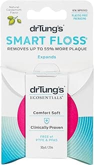 Smart Floss - Natural Floss, PTFE & PFAS Free Floss, Gentle on Gums, Expands & Stretches, BPA Free - Natural Dental Floss Cardamom Flavor (Pack of 1)