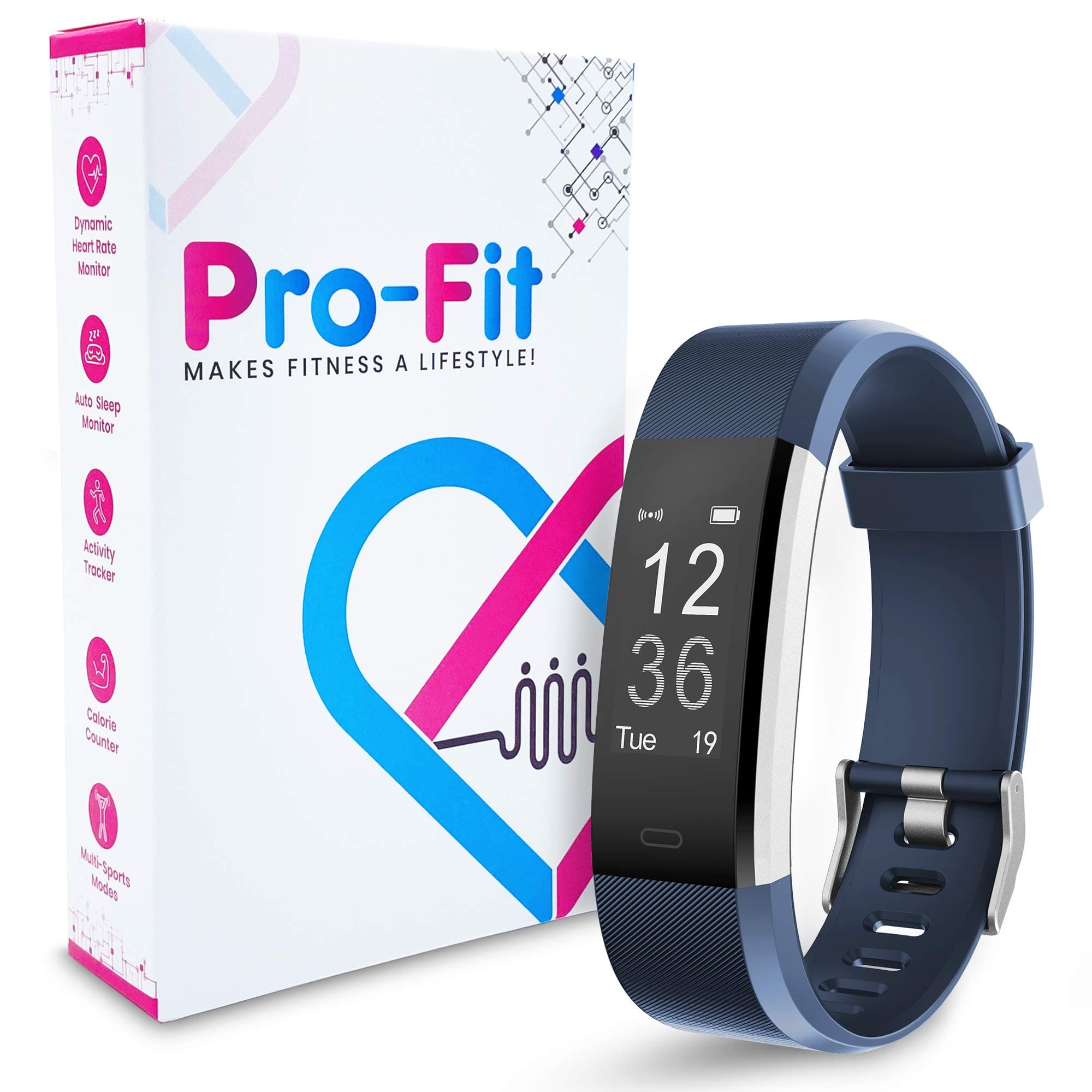 Pro-Fit Active VeryFitPro Fitness Tracker IP67 Waterproof Activity Tracker Heart Rate Sleep Monitor (ID115 Plus HR)