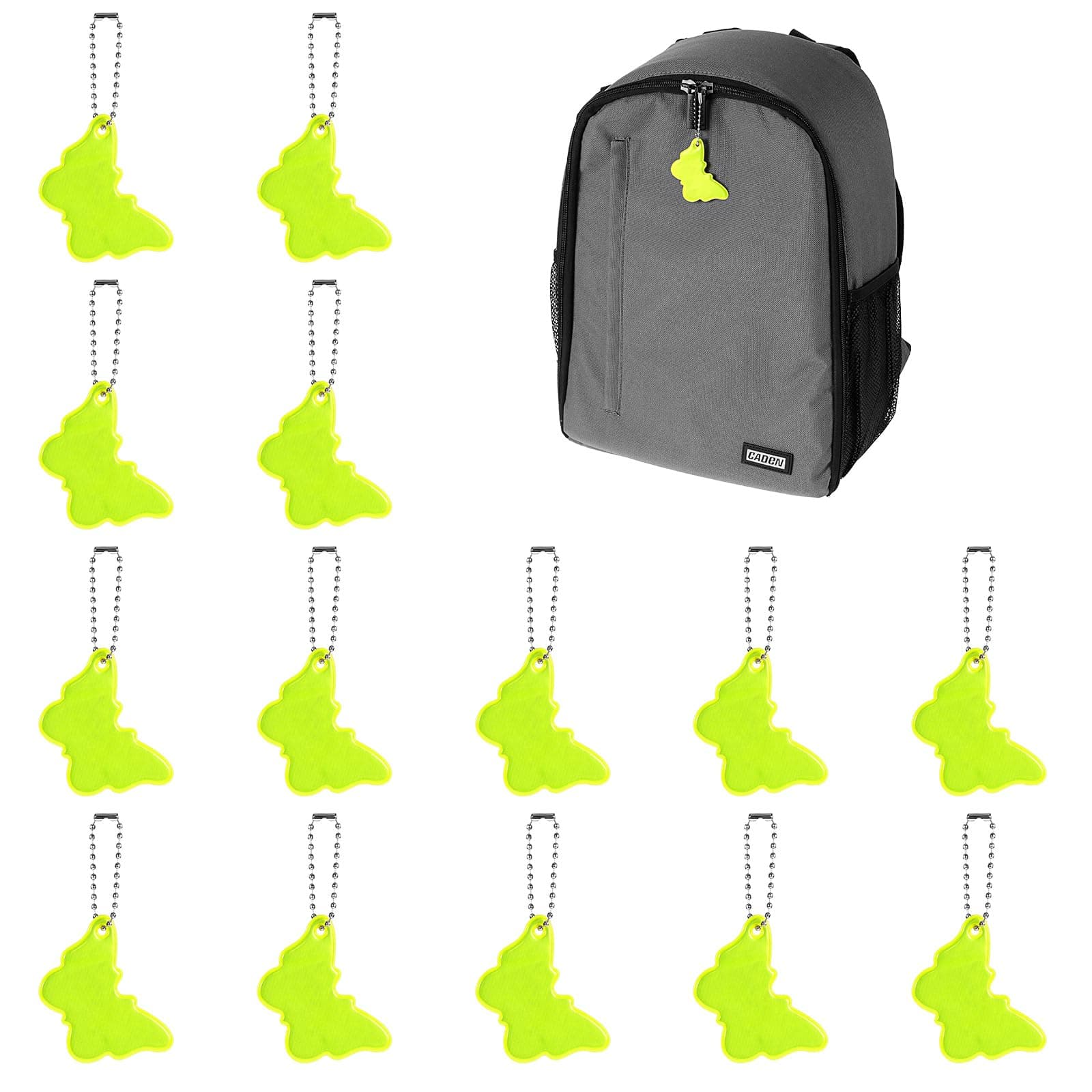 Giantree 14 Pcs Reflective Pendant, Waterproof Safety Reflector Butterfly Pendant Tags Reflective Backpack Pendants for School Bag Wheelchair Bicycle and Running