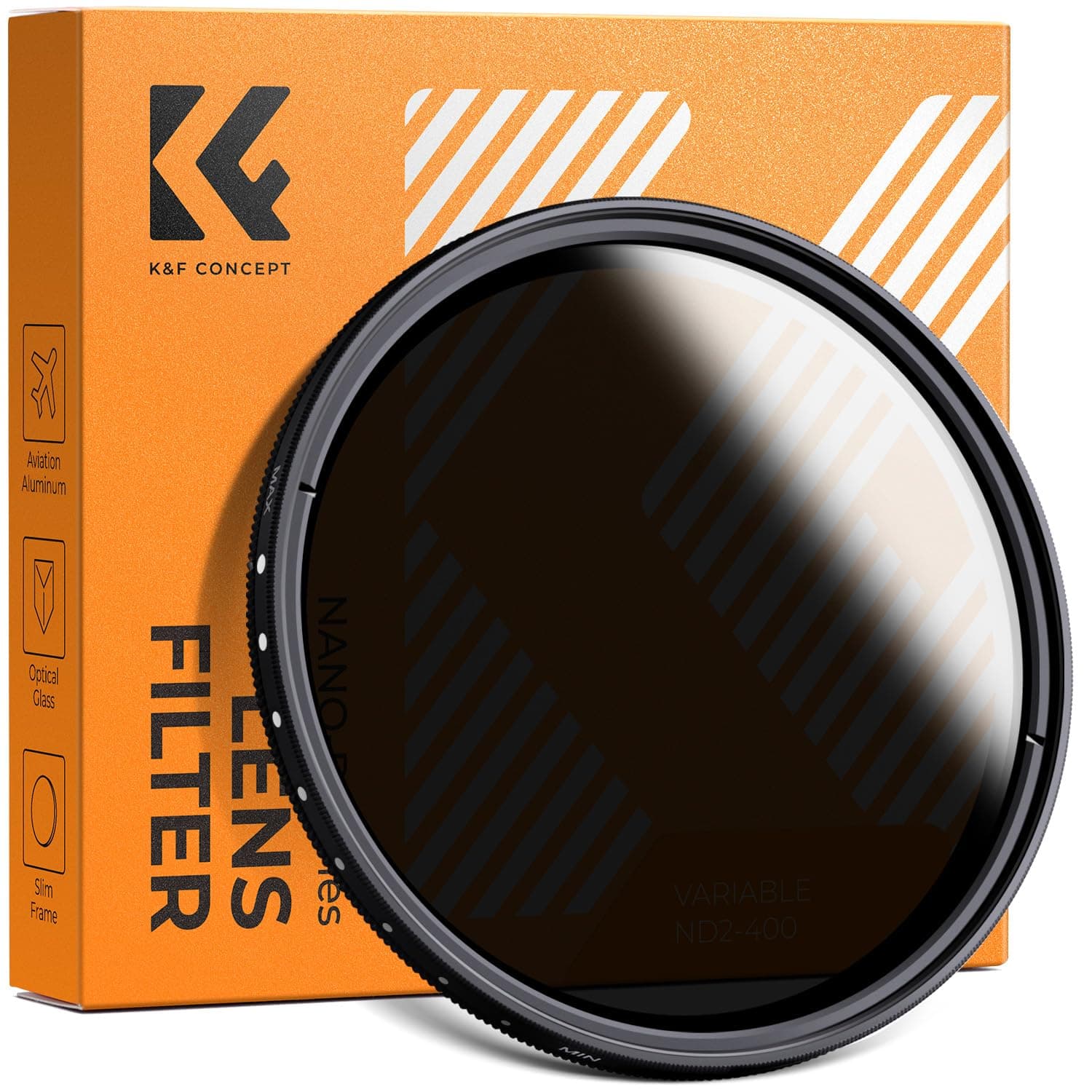 K&F Concept 82mm Variable ND2-ND400 Filter (1-9 Stops) for Camera Lens,Adjustable ND Filter,Neutral Density Filter with Microfiber Cleaning Cloth (B-Series)