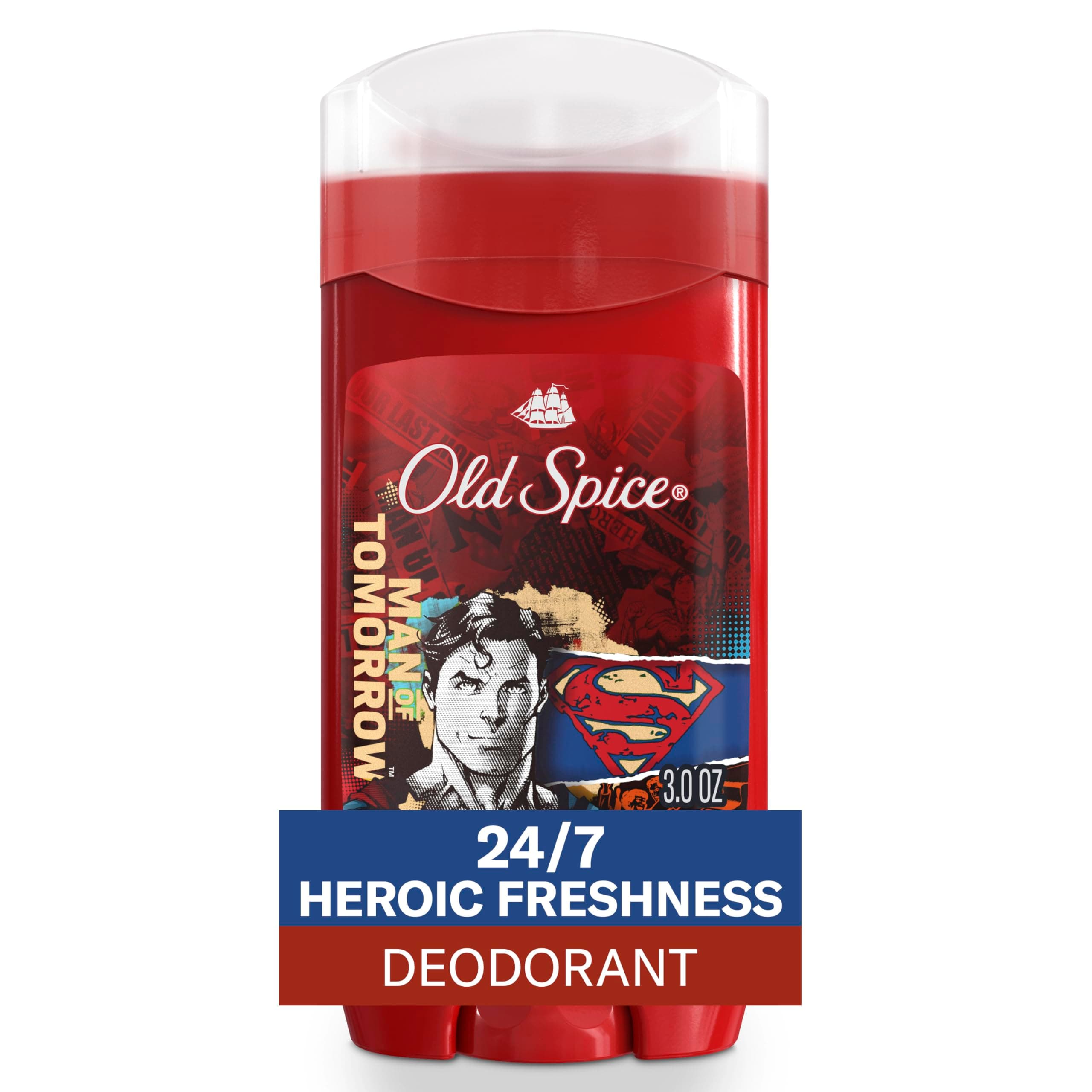 Aluminum Free Deodorant for Men, 24/7 Freshness & Lasting Scent, 24/7 Long Lasting Sweat & Odor Protection, Smell Like a Hero, Superman, Bright Citrus and Cosmos Scent, 3 oz