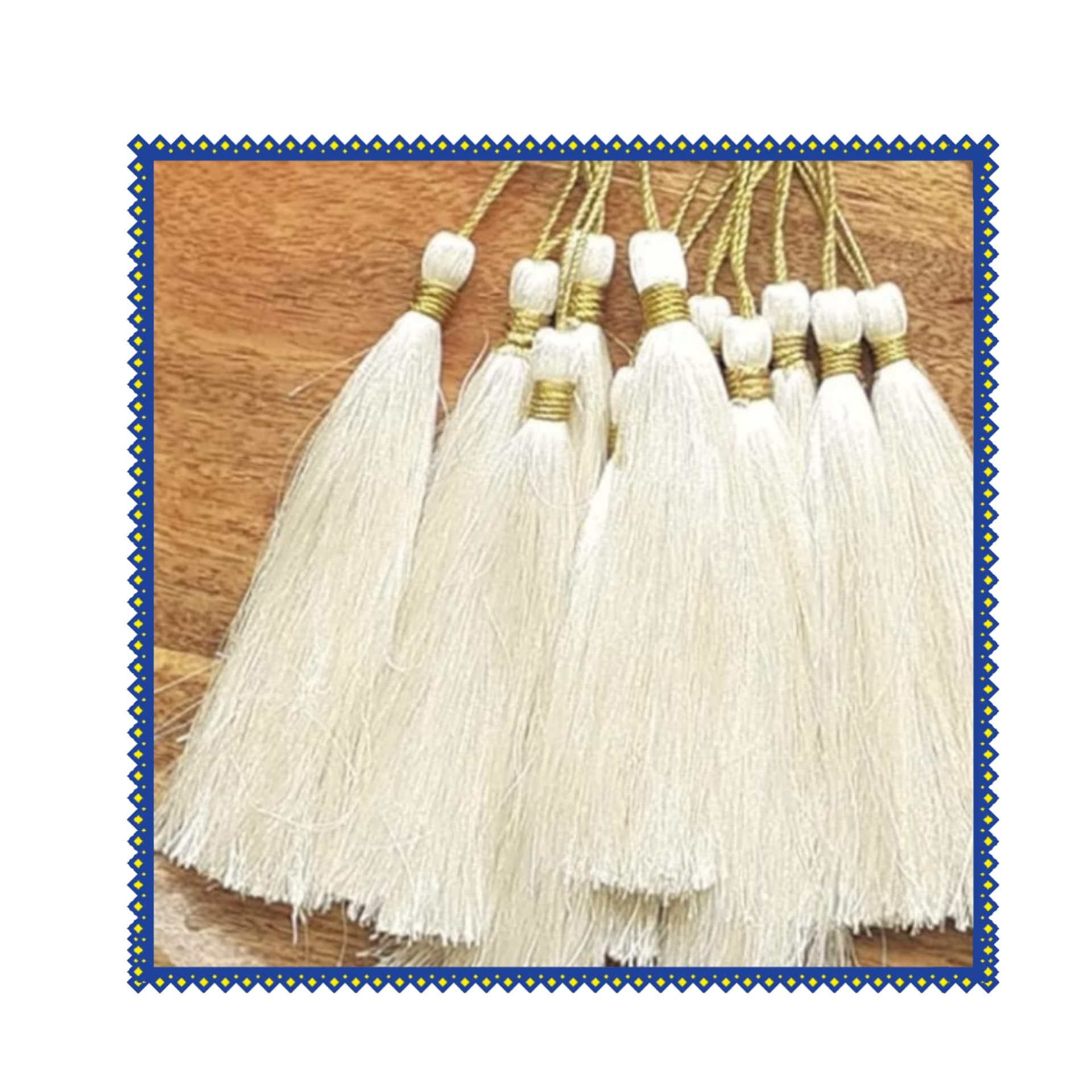 Healthy Life Tassels for Sarees, kuchulu for Sarees Silk Thread Tassel Charms for Craft Good for You to DIY Pendant Pack of 10 pcs,5pair, Book Mark Tassels, Brooch (White 10)