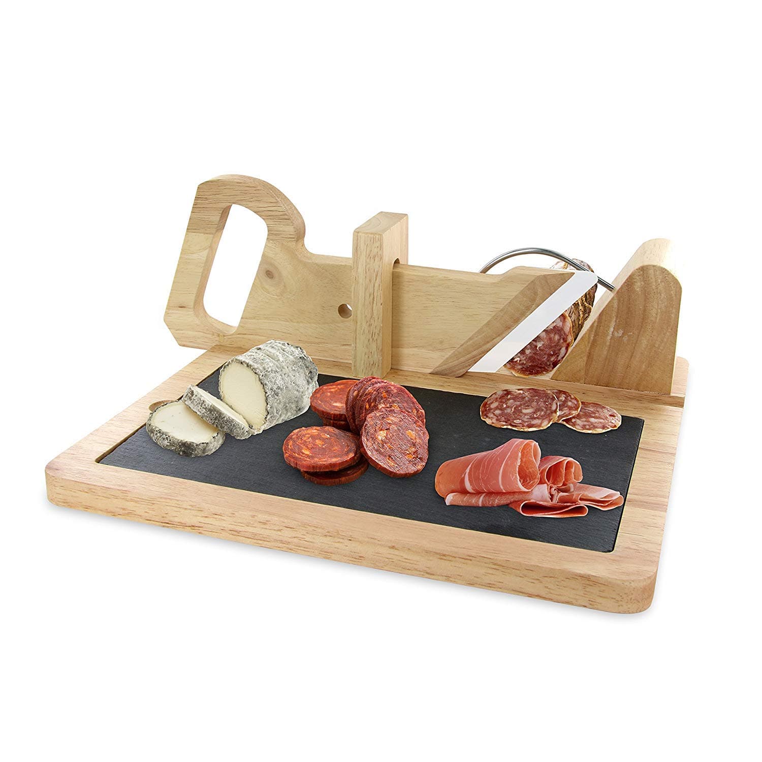 Sausage Slicer with Ceramic Blade and Removable Glass Tray