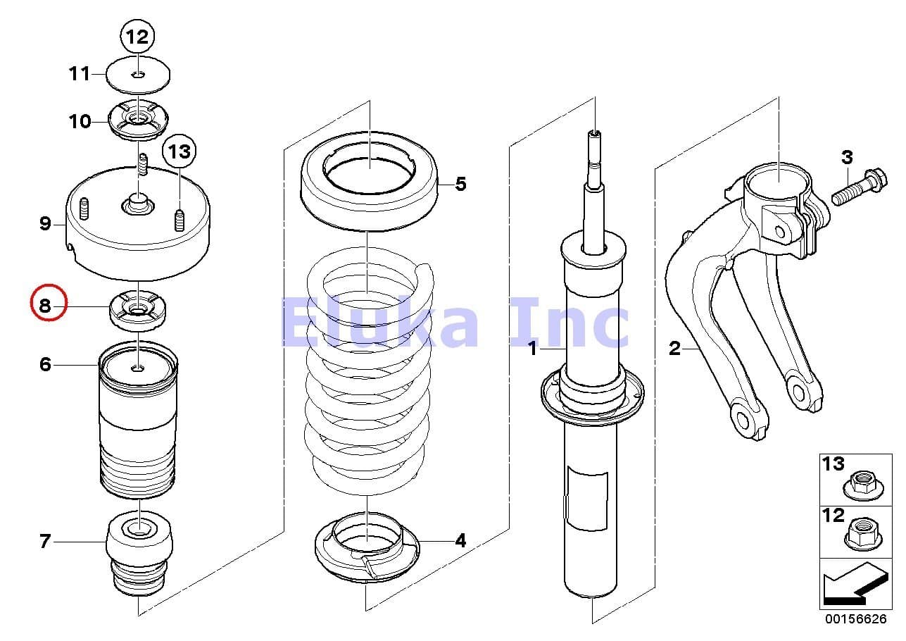 2 x BMW Front Left Right Lower Section Spring Strut Mount Support X5 3.0si X5 3.5d X5 4.8i X5 35dX X5 35iX X5 50iX X6 35iX X6 50iX