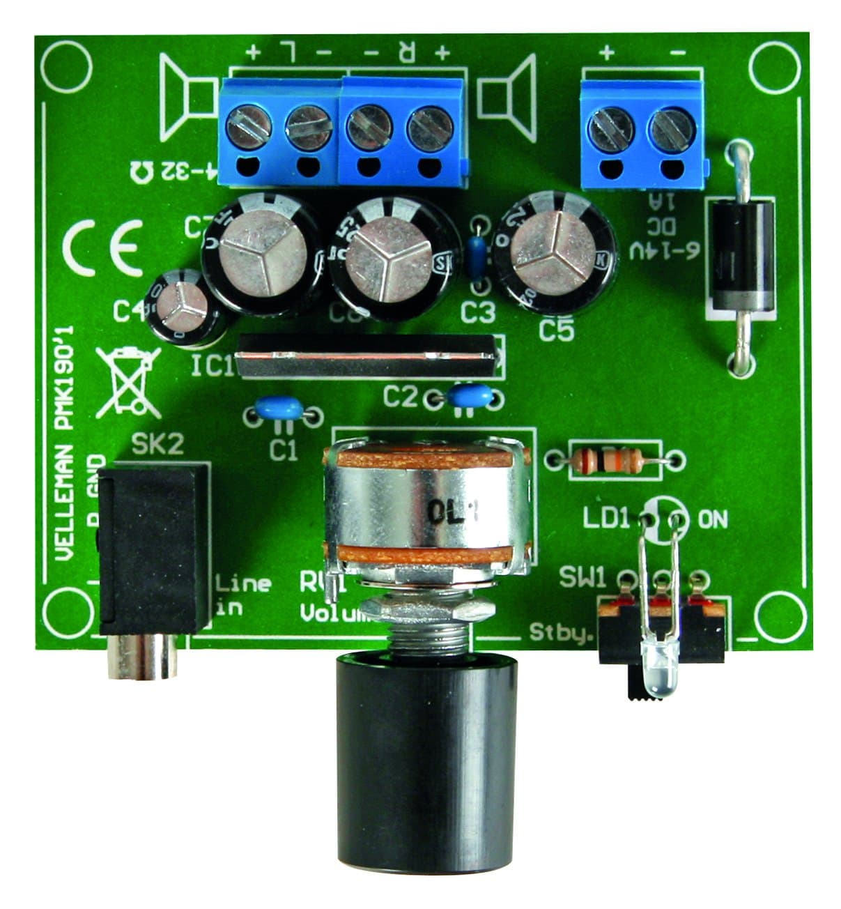 VellemanMK190 MiniKits Amplifier for MP3 Player, 5 W, Multi-Colour