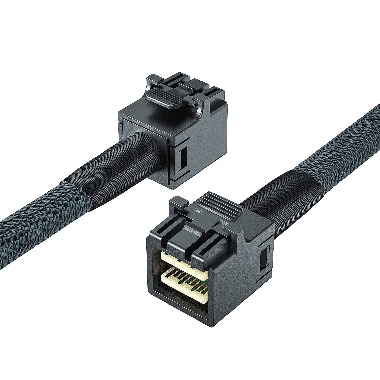 10Gtek Internal Mini SAS HD SFF-8643 to SFF-8643 Cable, with Sideband, 12G, 100-Ohm, Straight to Straight, 0.3-m(0.9ft)
