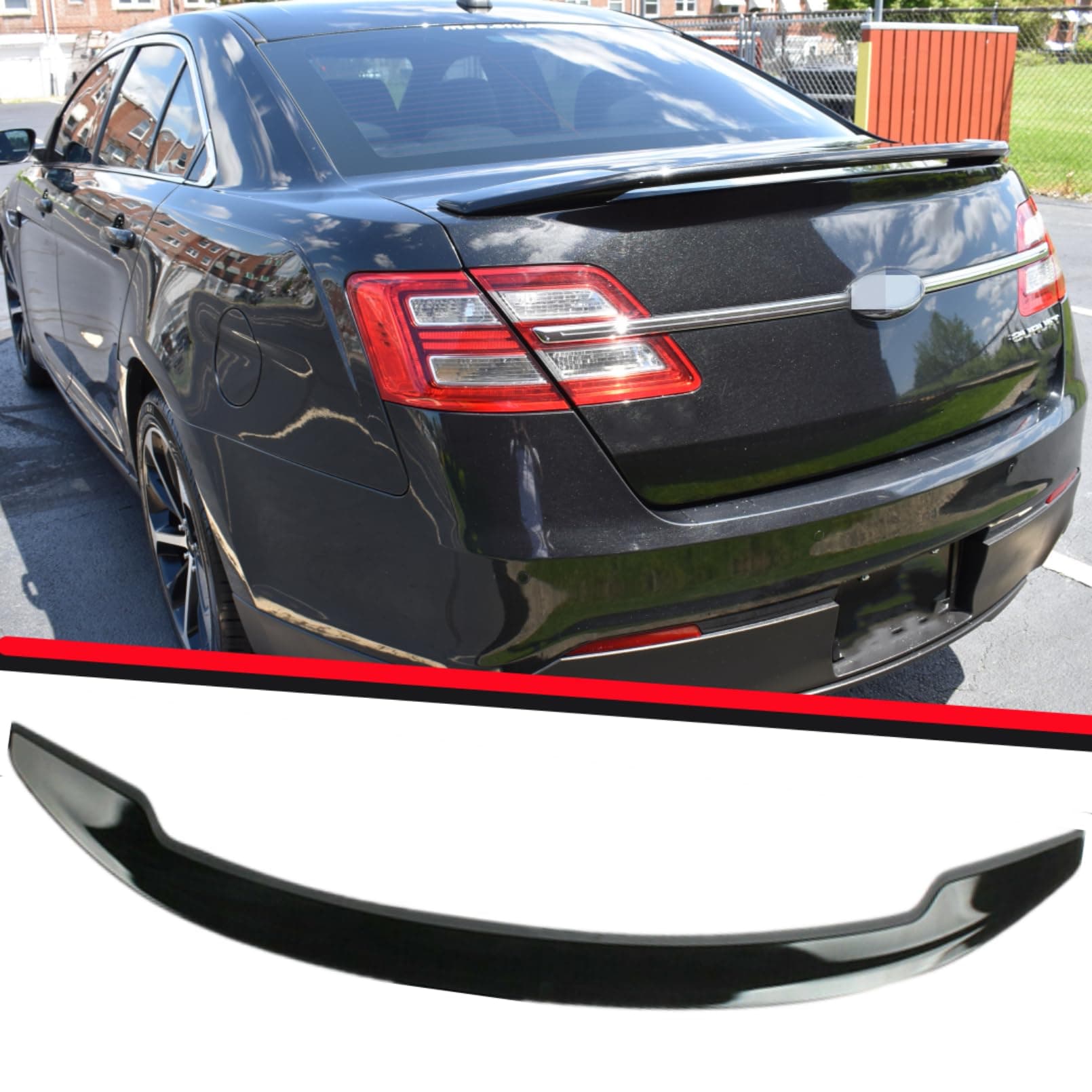 SHO-Style Rear Trunk Spoiler Wing Fit for Ford Taurus SE/SEL/SHO/Limited 2013 2014 2015 2016 2017 2018 2019 Gloss Black