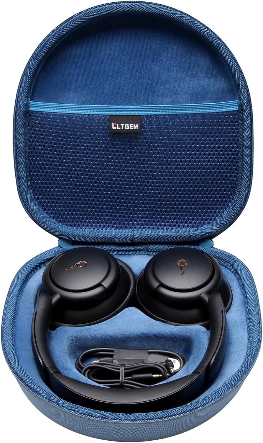 LTGEM Hard Case for Anker Soundcore Space Q45 / Q35 / One Pro and Soundcore Anker Life Q30 / Q20 / Q20i Adaptive Noise Cancelling Headphones - Protective Carrying Storage Bag (Navy Blue)