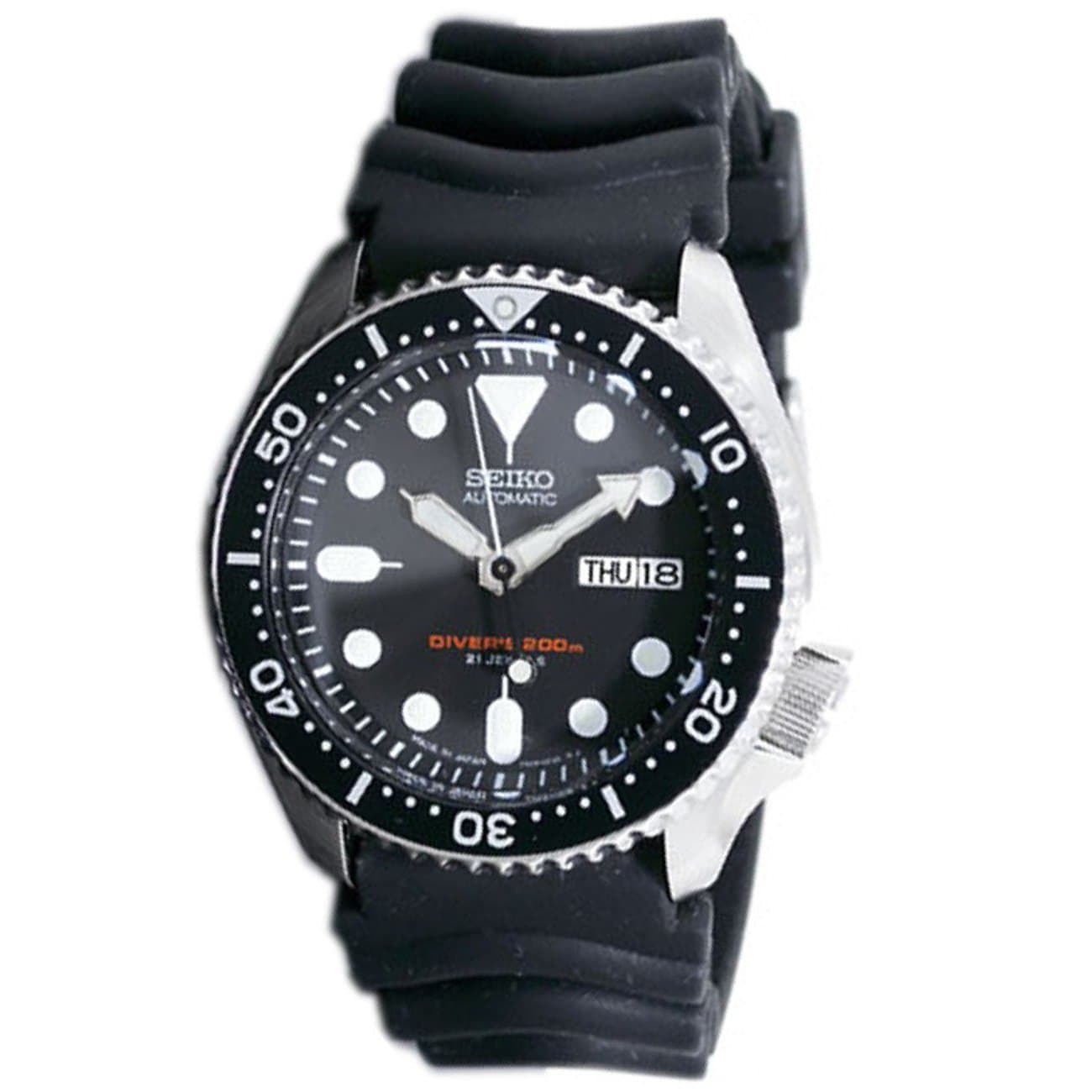 Seiko SKX007J1 Analog Japanese-Automatic Black Rubber Diver's Watch