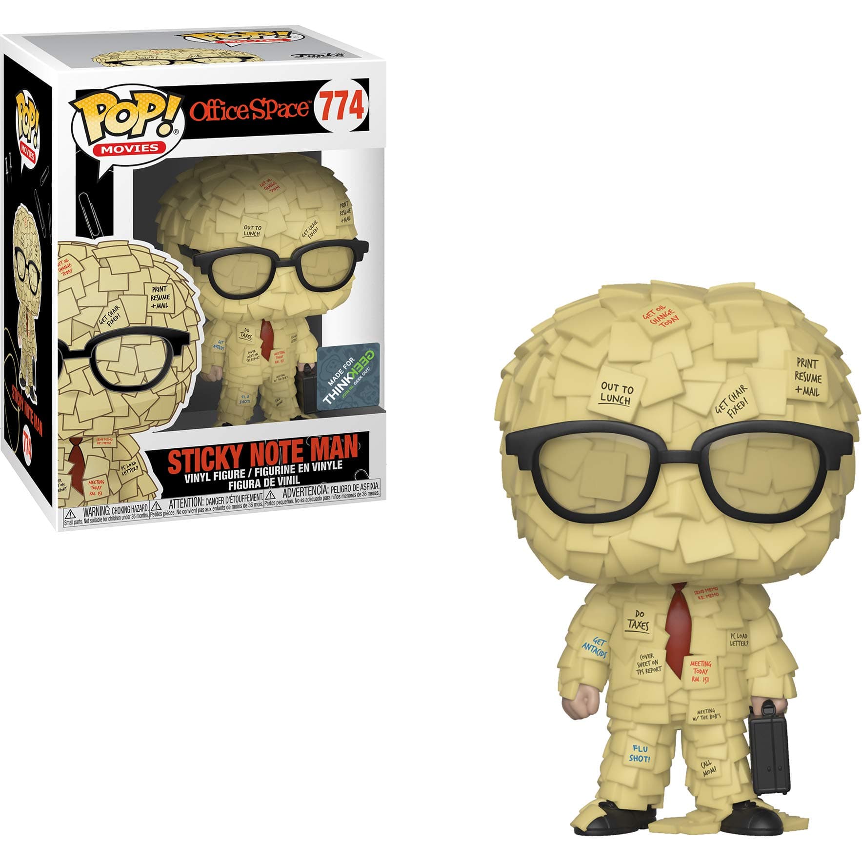 Funko Sticky Note Man (ThinkGeek SDCC Exc) Pop Movies Vinyl Figure & 1 Compatible Graphic Protector Bundle (42135 - B)