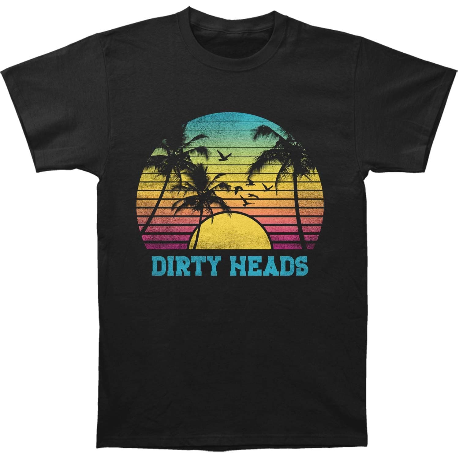 Dirty Heads Men's Summer Sun Slim Fit T-shirt Large Black
