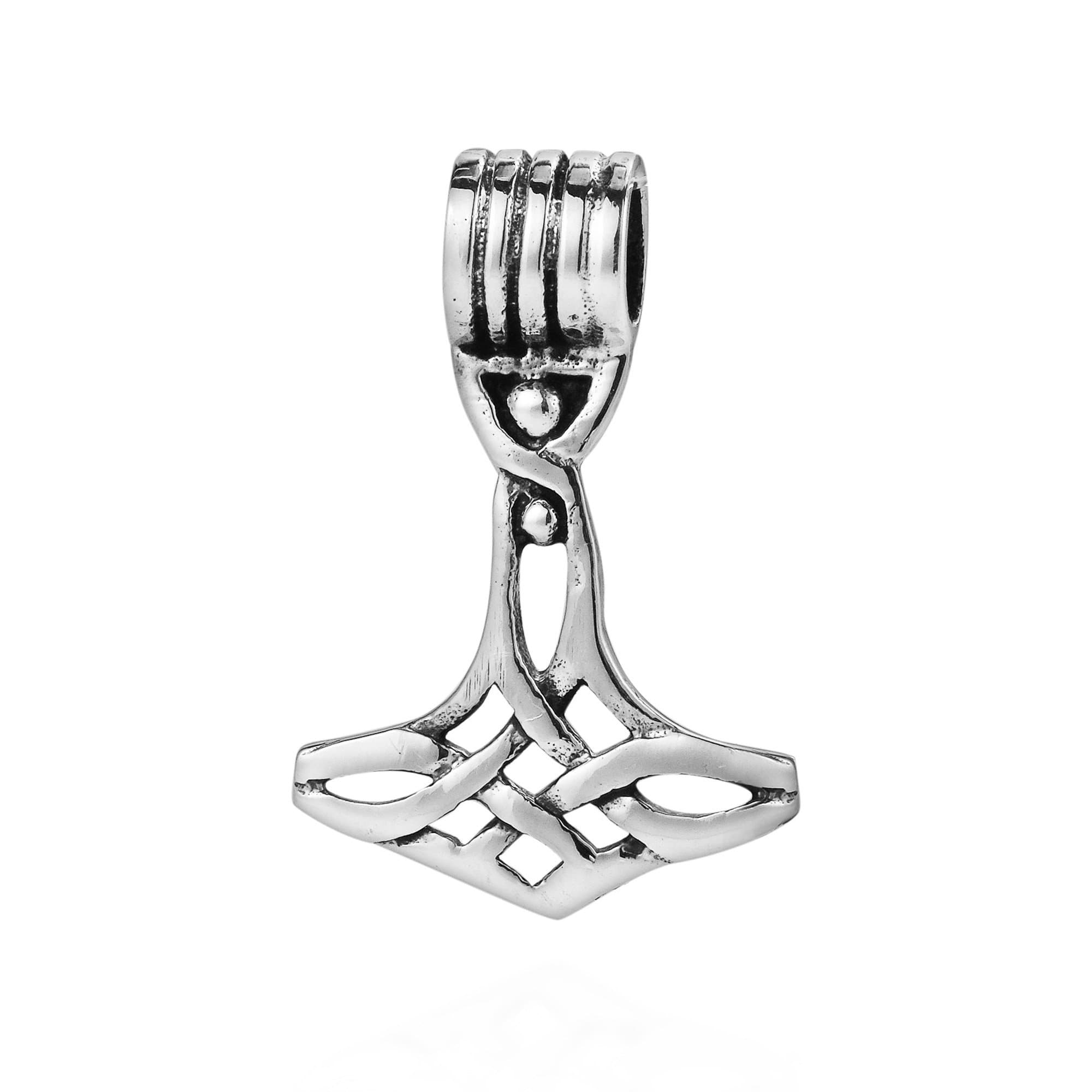 AeraVidaCeltic Knot Thor's Norse Hammer Mjolnir .925 Sterling Silver Pendant | Bold Sterling Silver Jewelry for Men