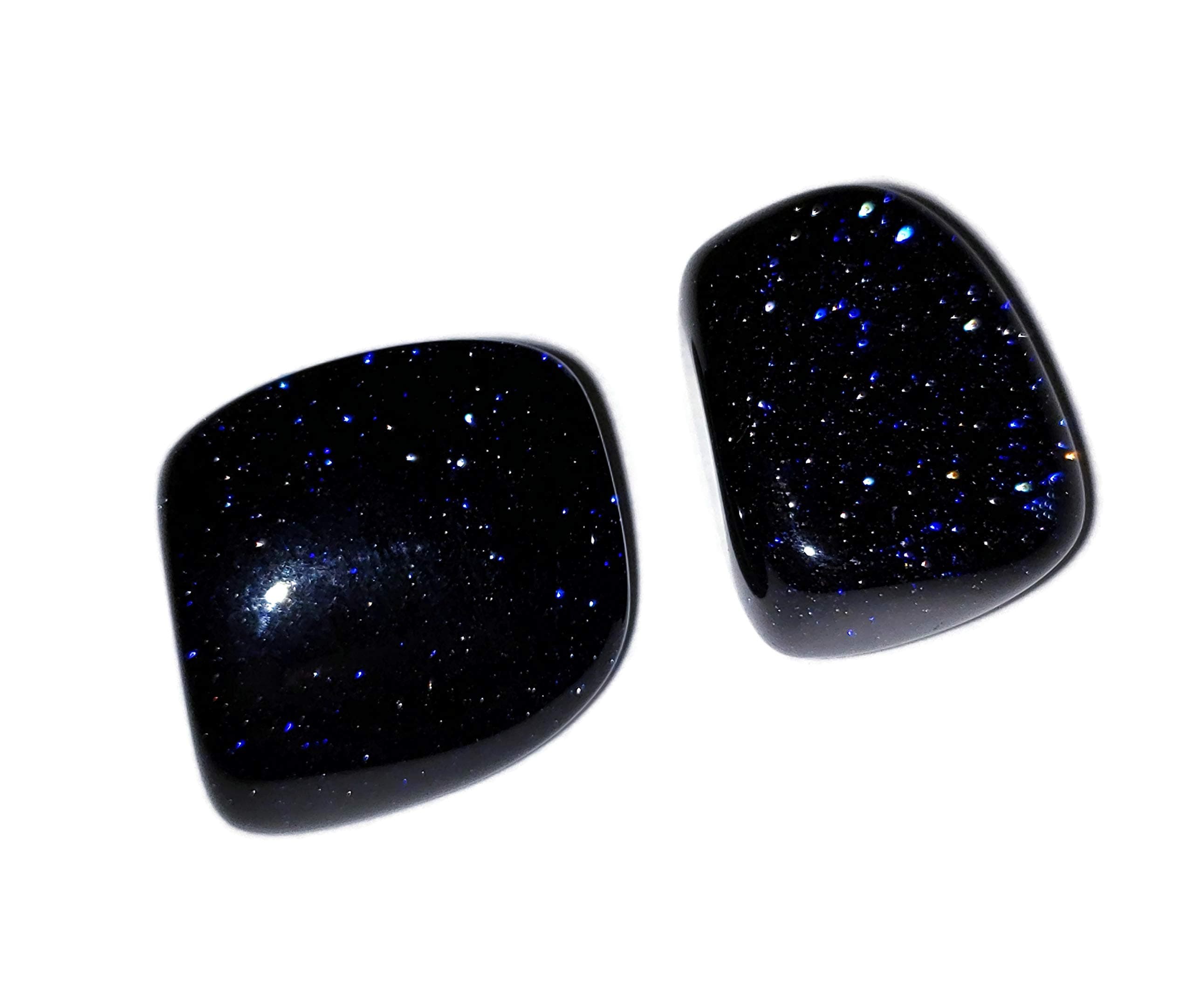 2pc Blue Goldstone Medium Tumbled & Polished Healing Crystal Gemstone Specimen