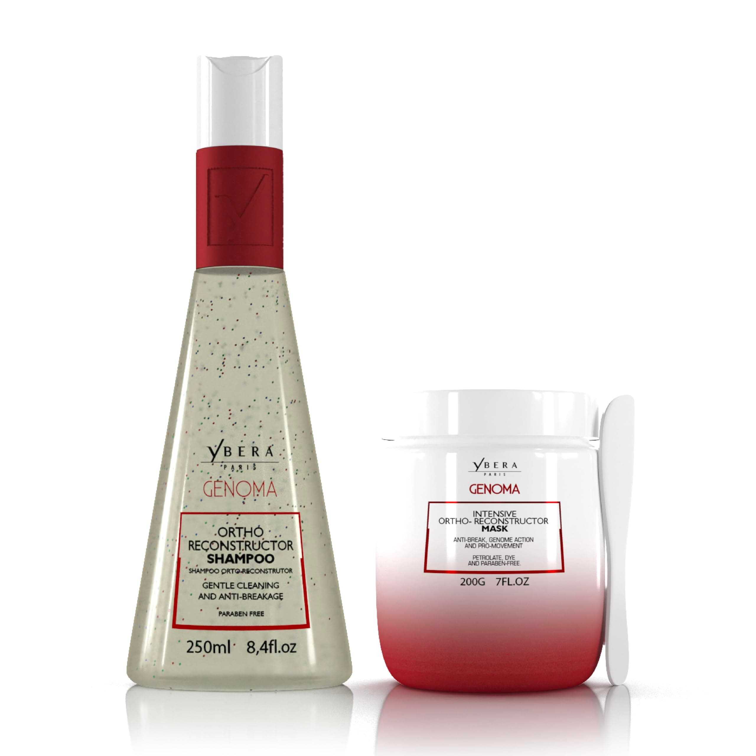 Ybera Paris Genoma Home Care Kit | Restores the DNA of the Capillary Fiber | Renews the Cortex of the Strand to its Original State | Softness, Shine and Restructure Roots to Ends | Set of 2