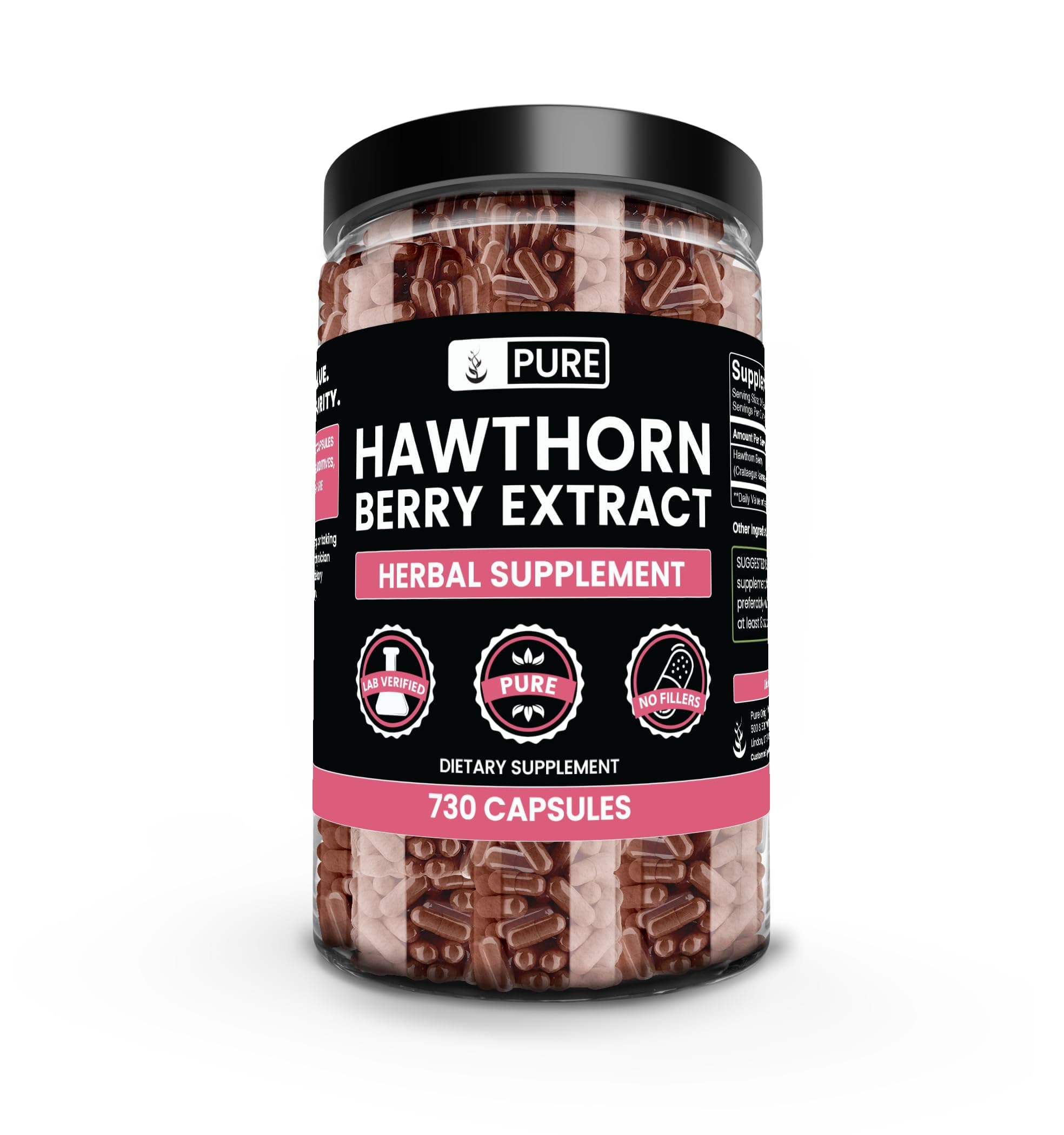 Pure Original Ingredients Hawthorn Berry Extract (730 Capsules) Pure & Natural, No Additives Or Fillers