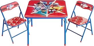 Marvel Spidey and His Amazing Friends Kids Activity Table and Chair Set,3 Piece Set with Square Table & 2 Folding Chairs, Furniture for Ages 3+, Indoor Play & Learning