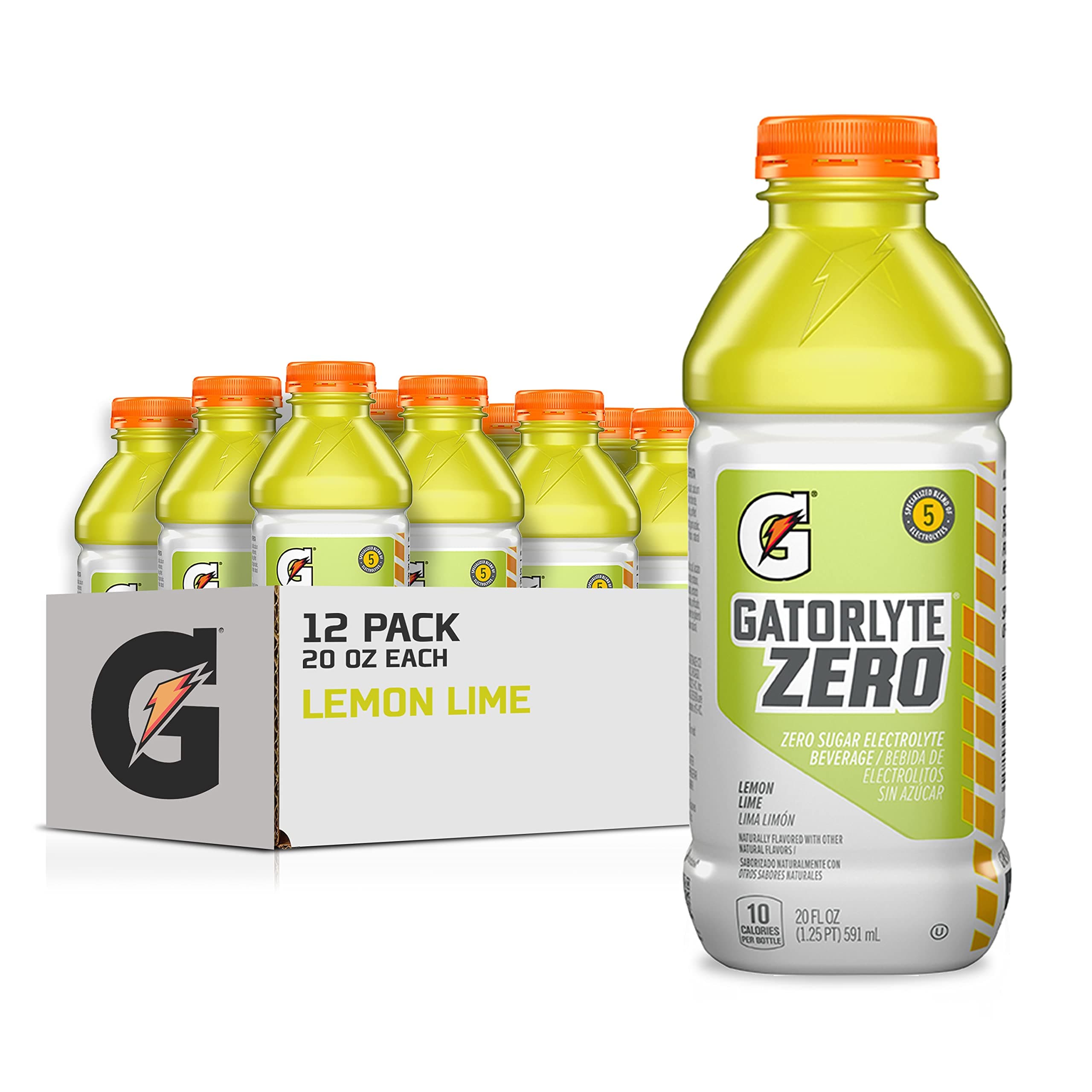 Gatorlyte 12-Pack of Zero Lemon-Lime Rapid Rehydration Electrolyte Drink 20 fl oz Plastic Bottle