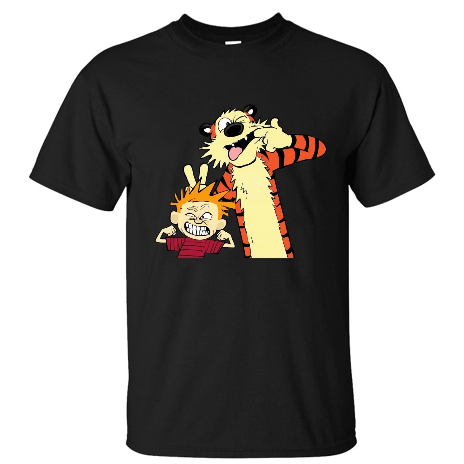 Men's Top Calvin And Hobbes Logo Soft Cotton Short Sleeve T-Shirt