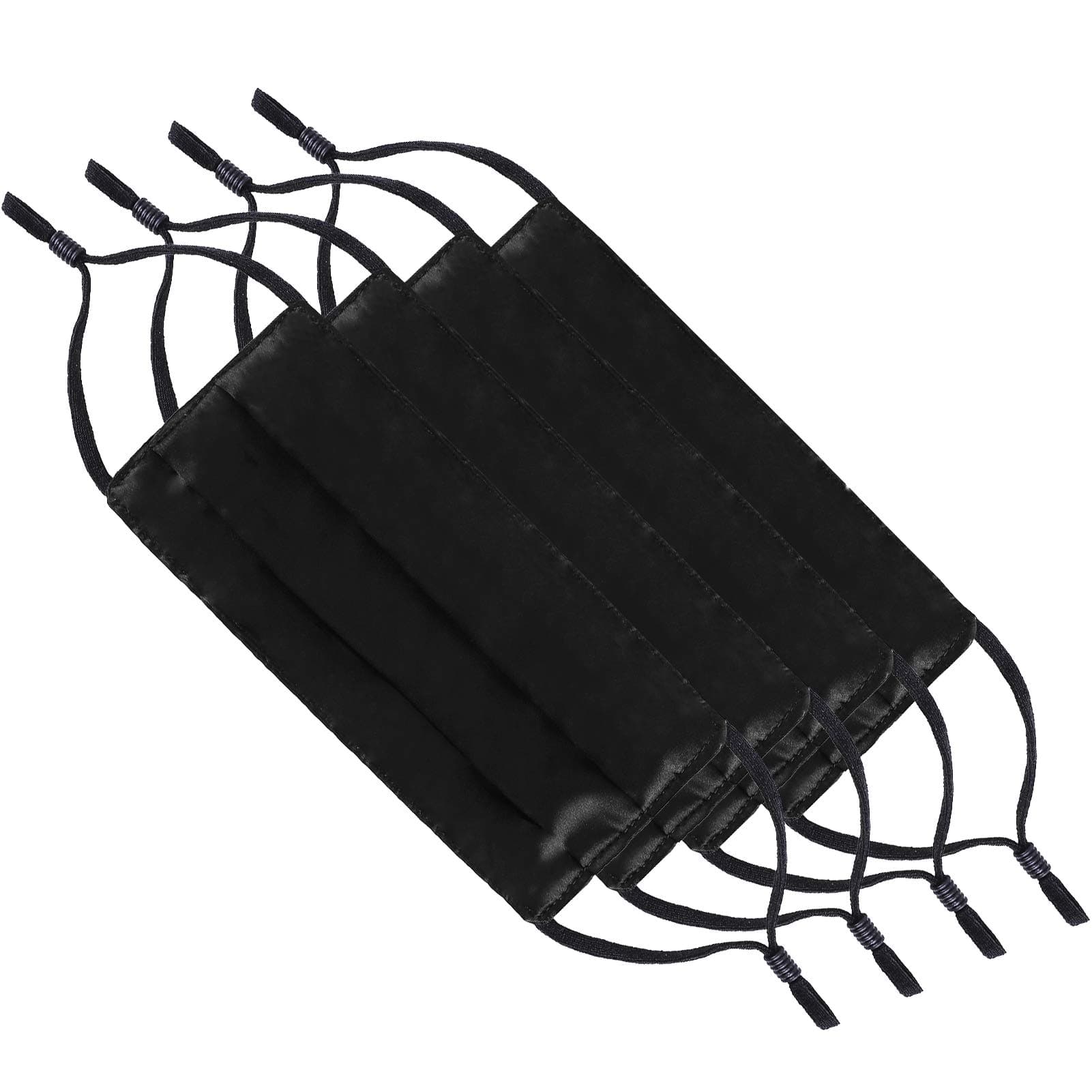 4 Pcs Adult Washable Double-Sided Silk Face Masks with Nose Wire. Adjustable, Reusable. Women Gift.