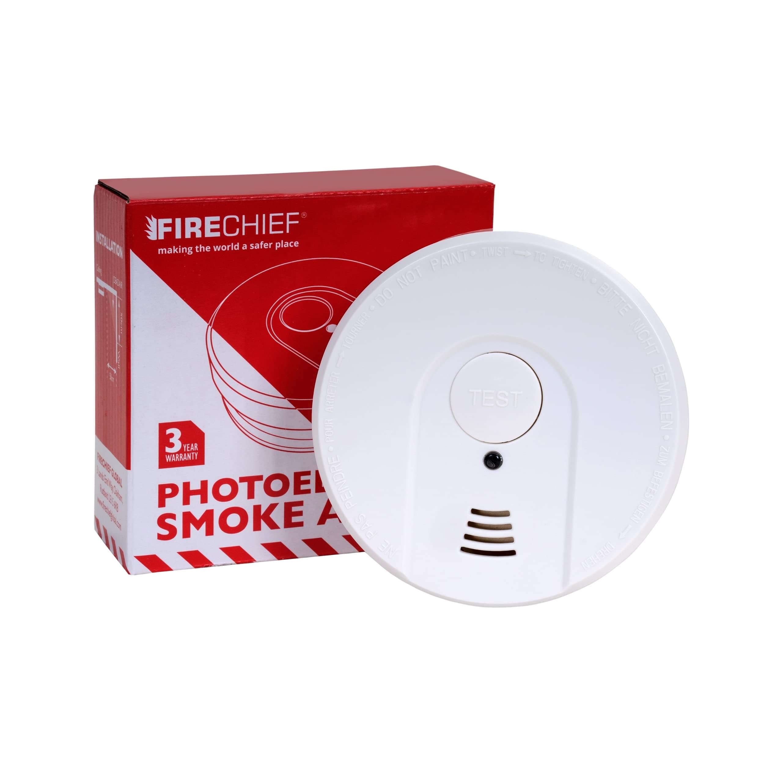 Ceiling Mounted Photoelectric Smoke Alarm with LED Indicator Test/Silence Button
