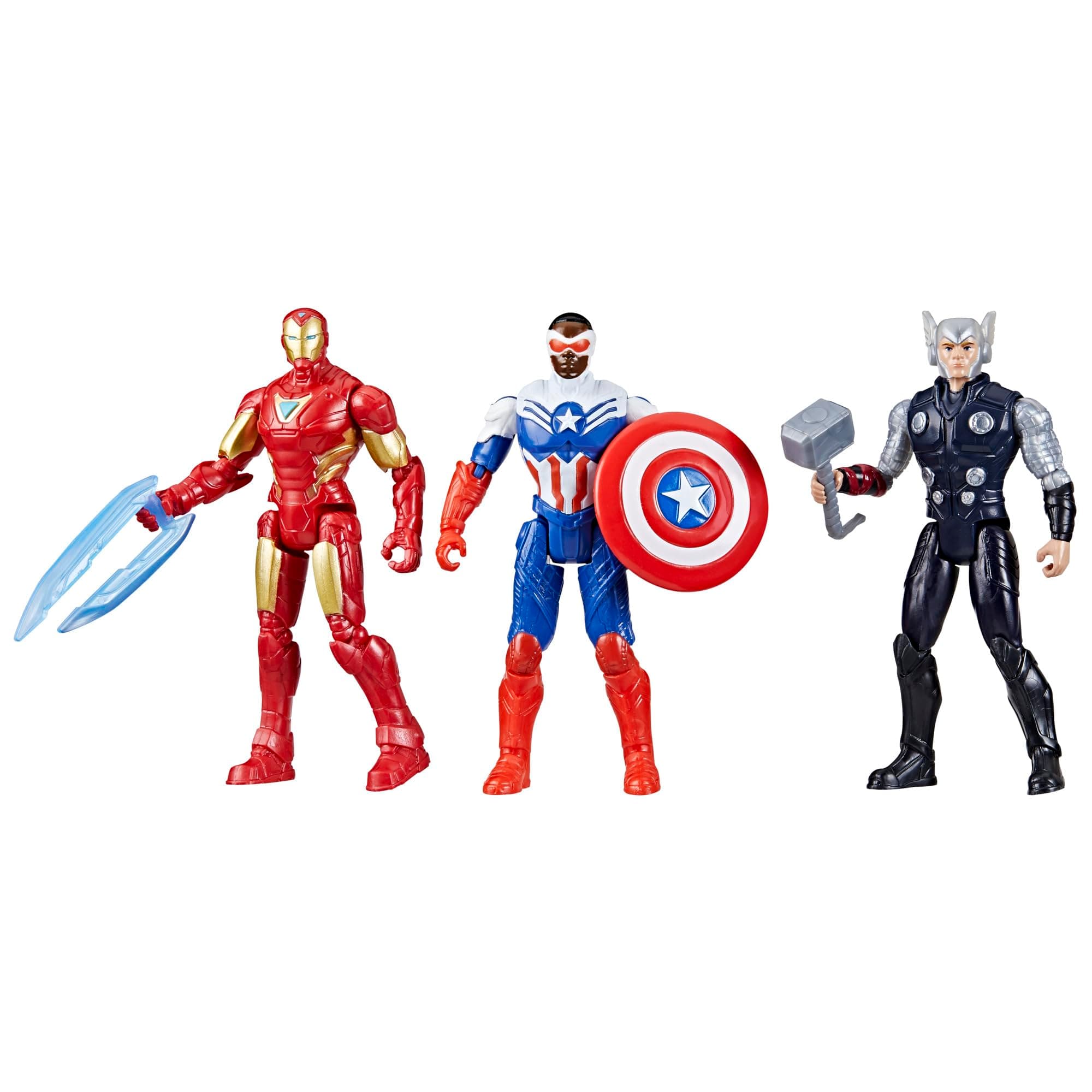 Marvel Avengers Epic Hero Series Team-Up Gift Pack, 4-Inch-Scale (10cm) Captain America, Thor, Iron Man Action Figures, Toys for Kids Ages 4 and Up (Amazon Exclusive)