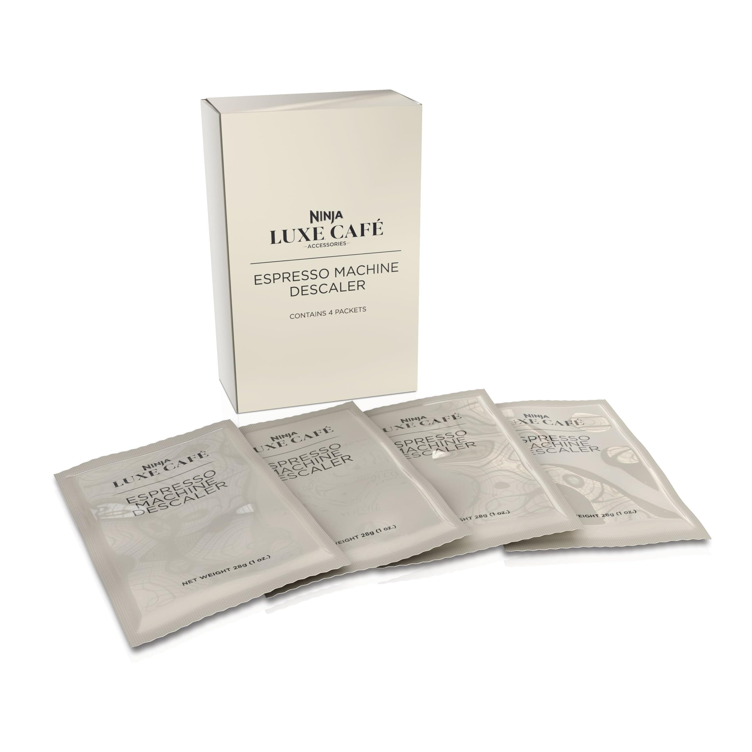 Luxe Café Espresso Machine Descaler 4-Pack, Espresso & Coffee Machine Cleaner, Descale Powder, XSKDSCLSOL4PK