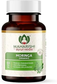 Maharishi Ayurveda Organic Moringa Tablets 500 MG | Immunity Booster | 100% Organic | Healthy Digestion & Appetite | Reduces Cholestrol Level & Anti Inflammatory 60 Tablets | Pack of 1