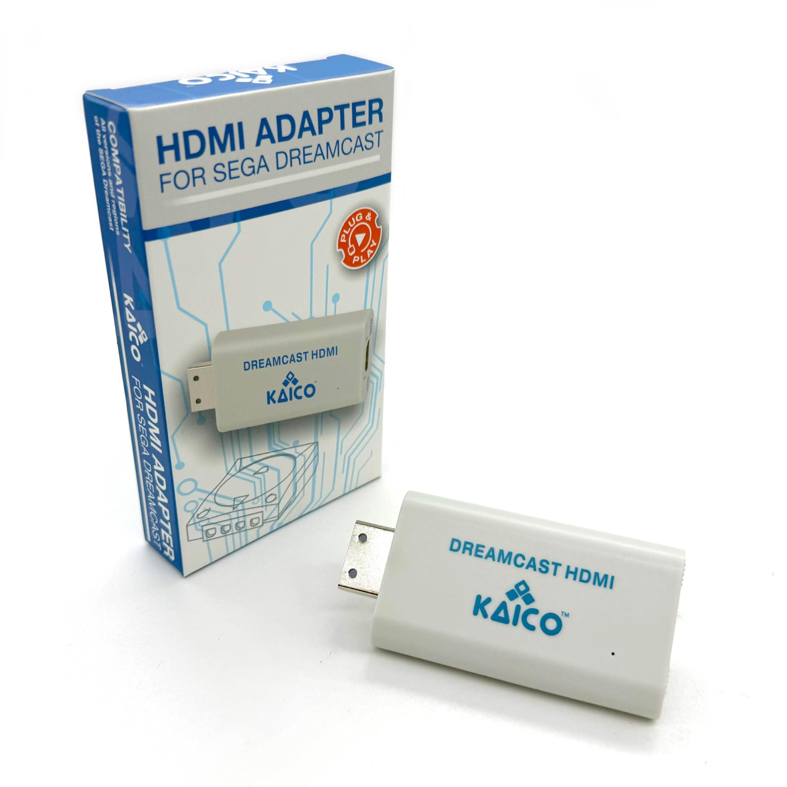 Kaico Sega Dreamcast HDMI Adapter – Plug & Play HDMI Converter for Sega Dreamcast Console – Supports DC VGA & RGBS Output – All-in-One AV Cable for All Dreamcast Games