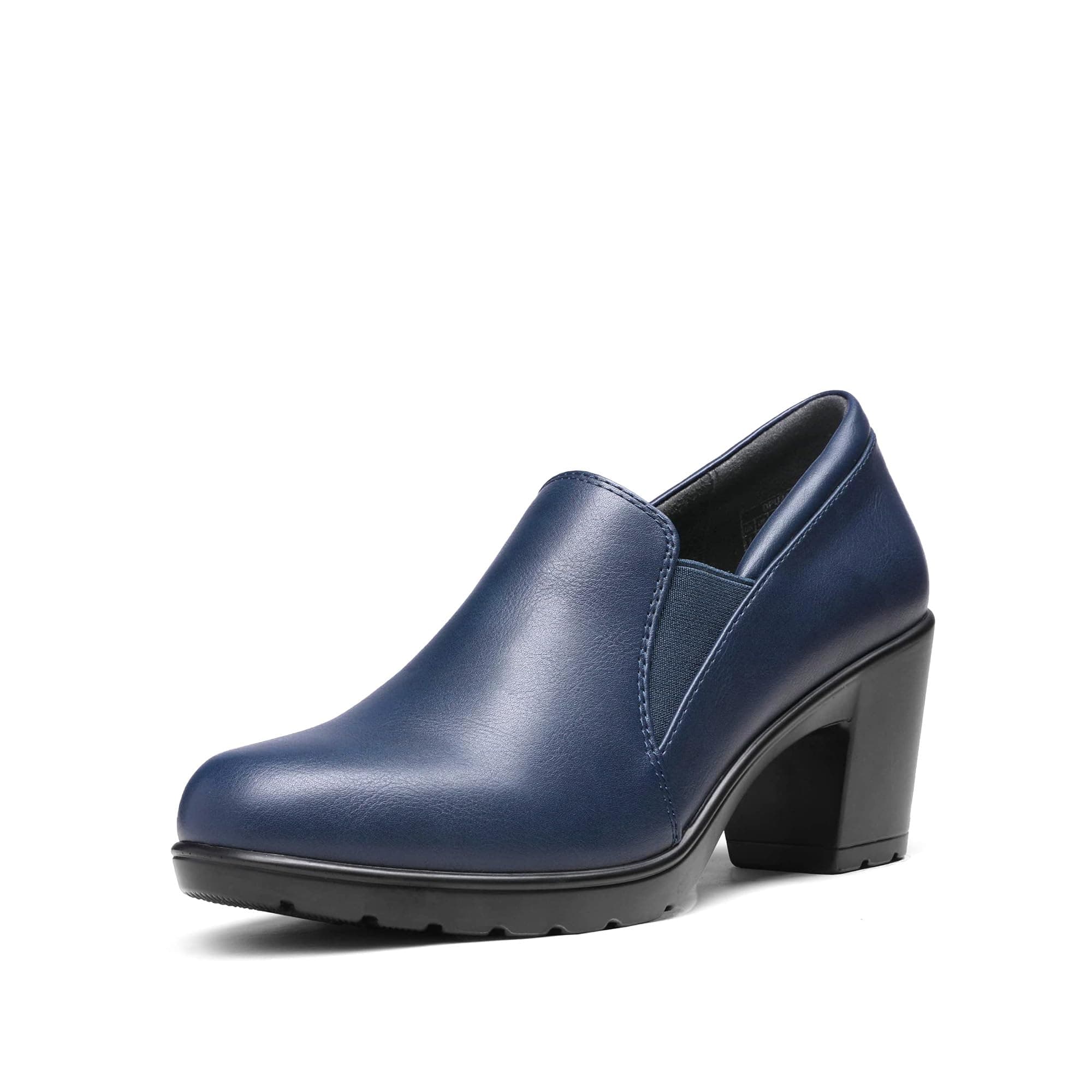 DREAM PAIRS Women's Low Chunky Block Heels Pumps Comfortable Slip-on Heeled Loafers Dress Work Shoes for Office Business