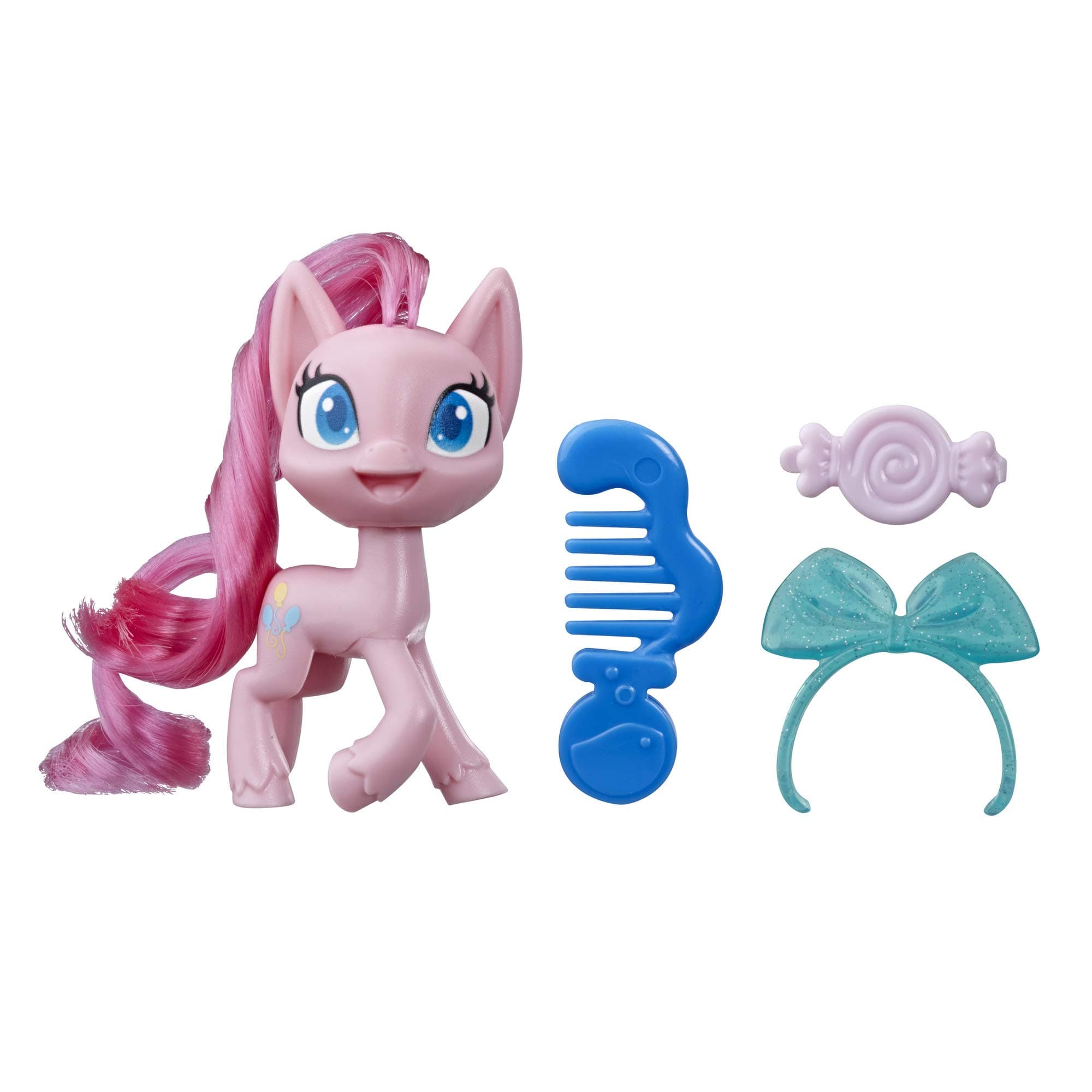 My Little Pony Pinkie Pie Potion Pony Figure -- 3-Inch Pink Pony Toy with Brushable Hair, Comb, and 4 Surprise Accessories