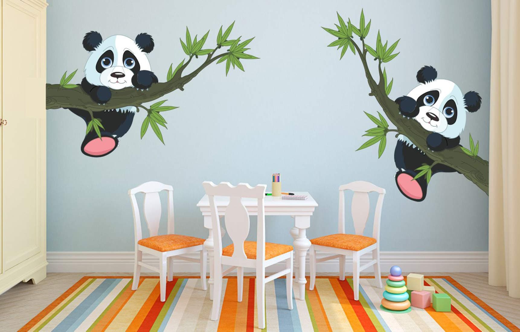Ghar Kraft Panda Hanging On A Branch Self-Adhesive Wall Sticker for Home Decor/Decoration - Living Room, Bedroom, Kids Room