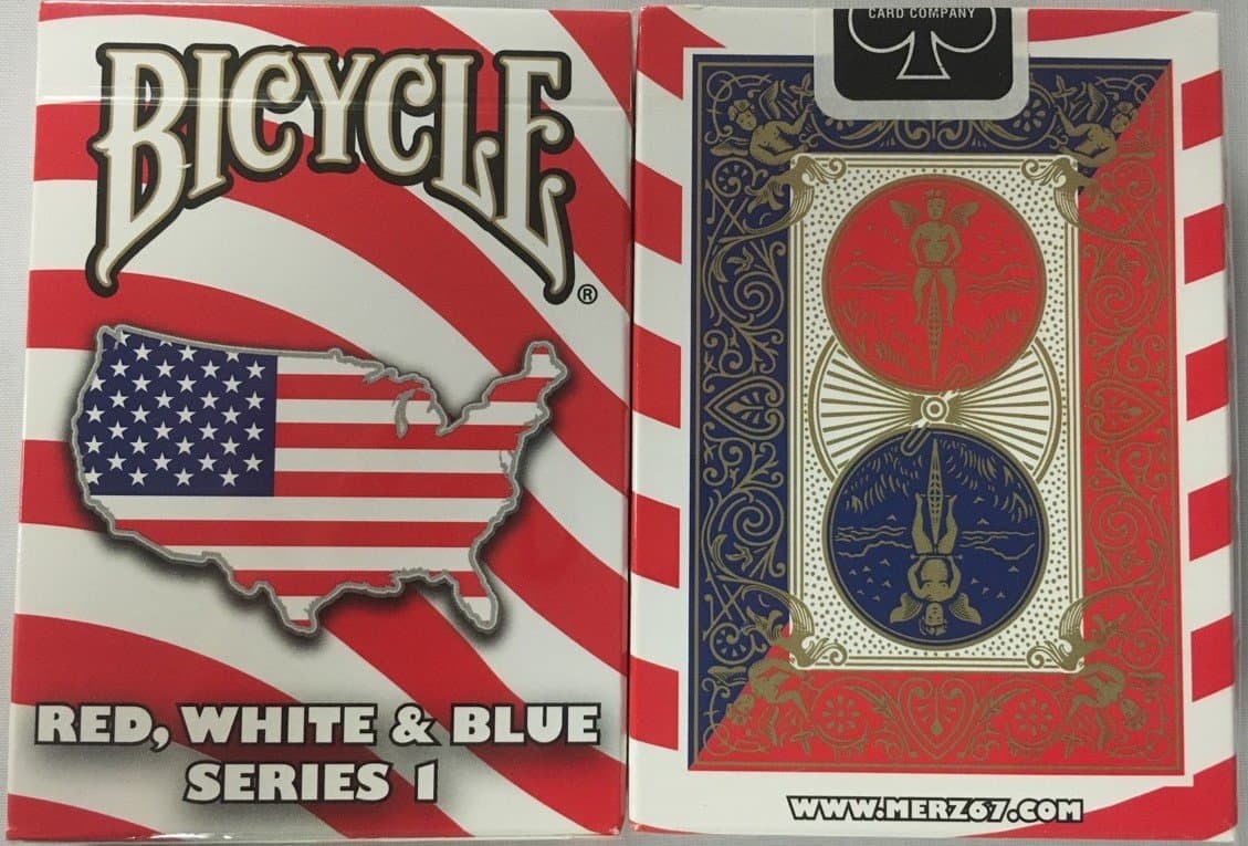 Red, White and Blue Series 1 Map USA Design Playing Cards