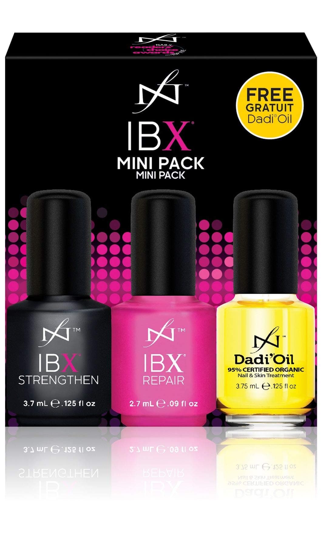 Nail Polish NEW! IBX Mini Duo Pack With FREE Dadi Oil Restorating Protecting Nails
