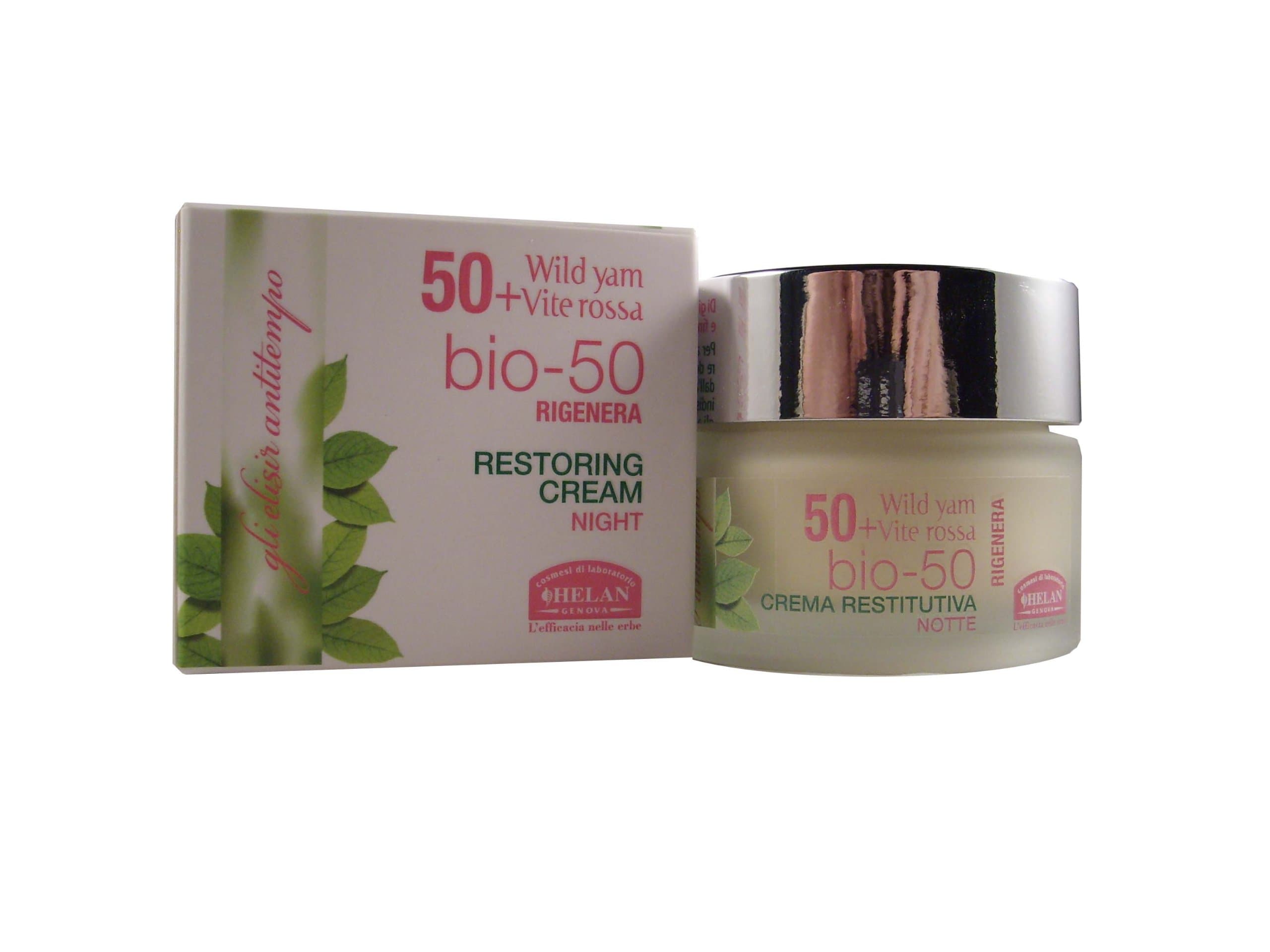 Helan Naturals Anti-Aging Skin Care Line RIGENERA bio-50 - Revitalizing cream for face and neck with Bugbane, Wild Yam, Lupin and Grape seed bioflavonoids for Womend and Men 50+ Years Old