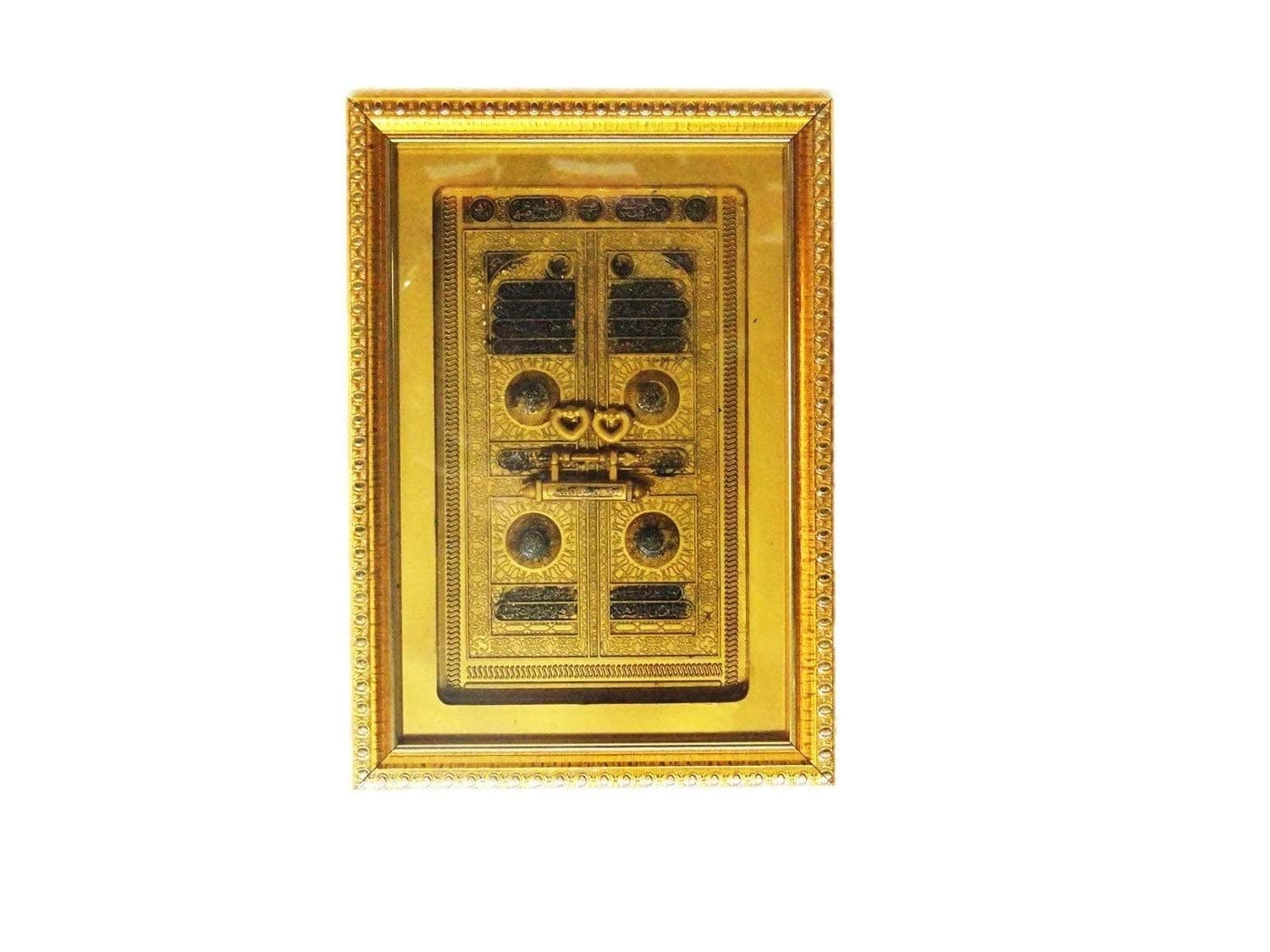 M A GIFTS Door of Kaba Jannaty Darwaza with Frame and Glass Size (9.5 x 7.75 Inch)