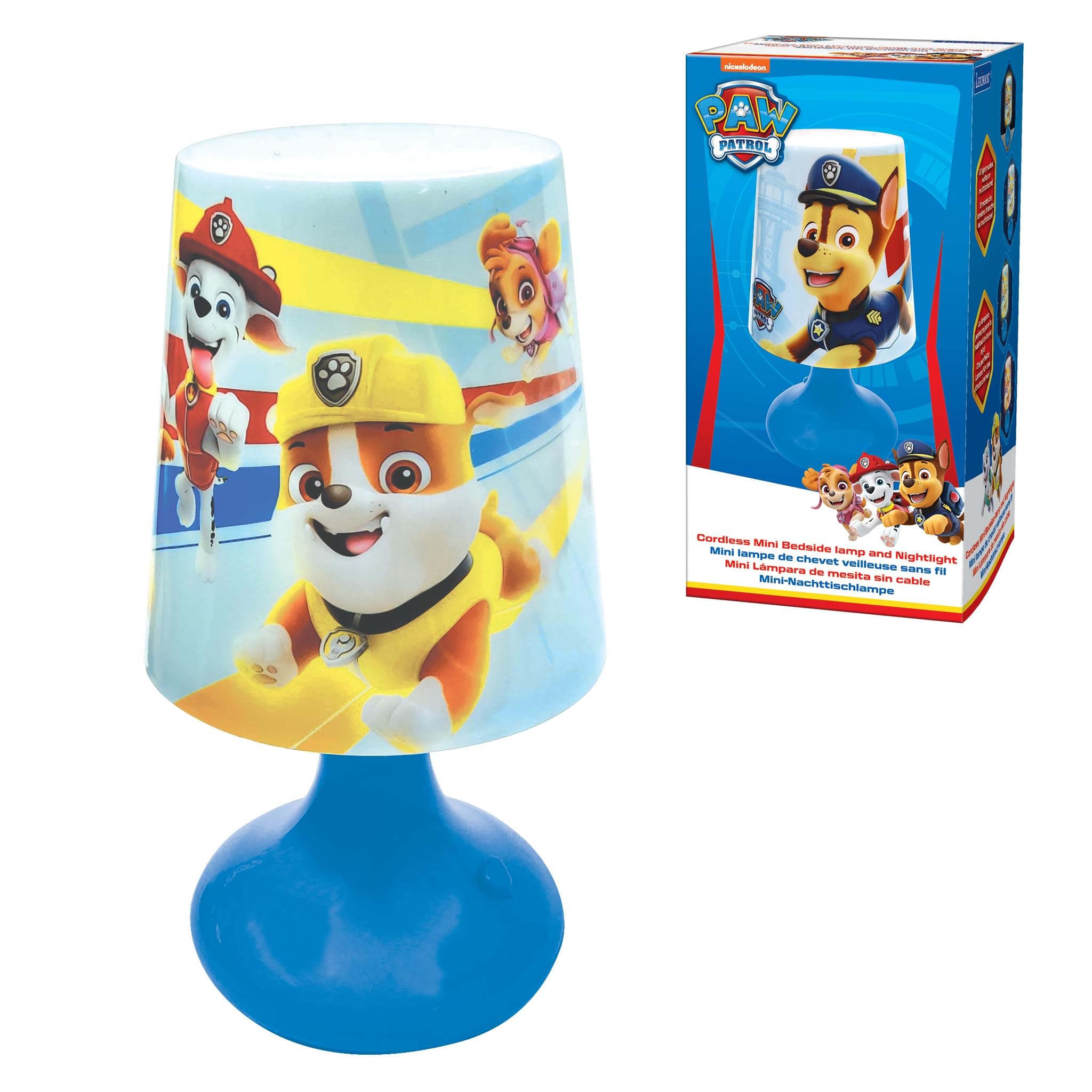 – LEXIBOOK - Paw Patrol - Cordless Mini Bedside Lamp and Nightlight Paw Patrol - Blue - MLT10PA