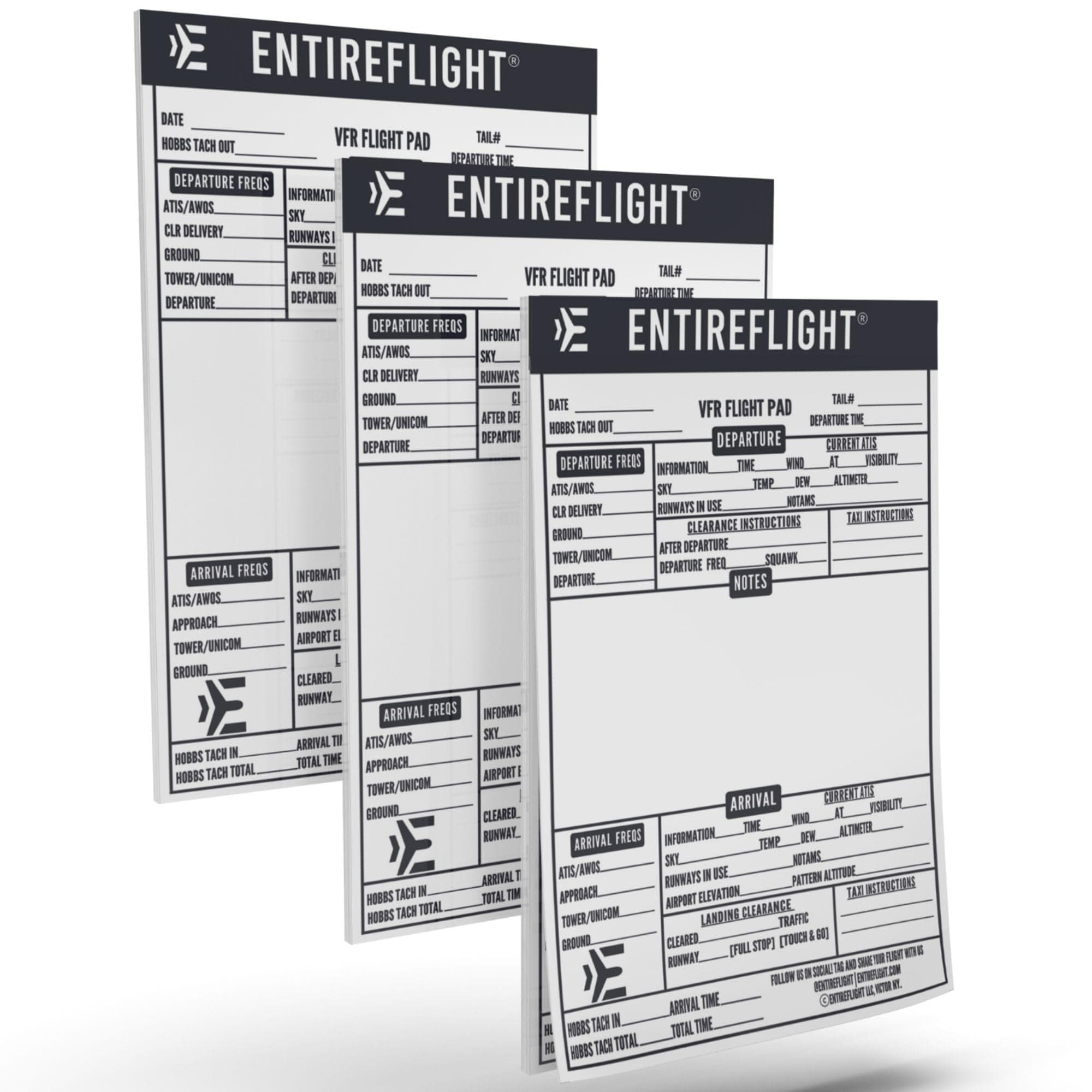 EntireFlight VFR Notepad for Pilot kneeboard - Accessories for Flight Bag | Great Addition to The Aviation Knee Board | Great Pilot Gifts for Students & CFIs