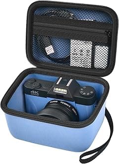 Vlogging Camera Case Compatible with Duluvulu/for TEBNGIHNM/for zheozeig/for Oiadek 4K Digital Cameras for Youtube. Vlog Camera Carrying Storage for Lens, Cable and Other Accessories - Blue