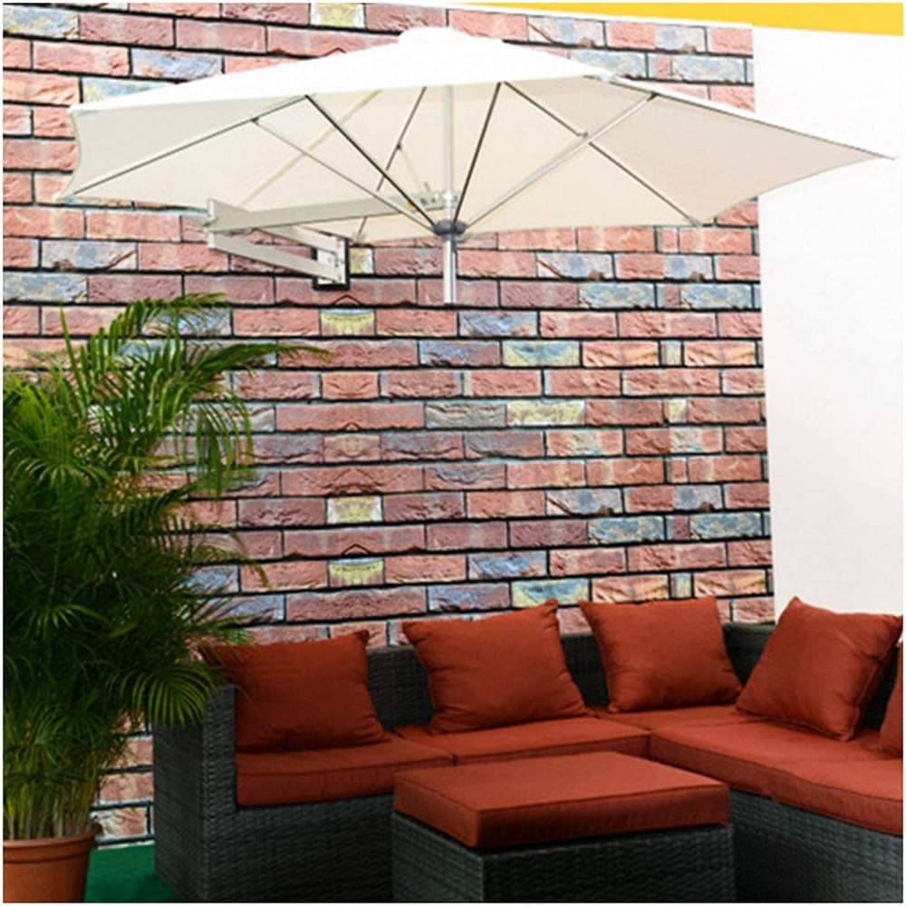 MMAXZ Parasol de jardin, parasol de patio portable mural, barre de balcon magasin de jouets pare-soleil rouge 2,2 m/7,2 pieds coupe-vent imperméable robuste Sunbrella