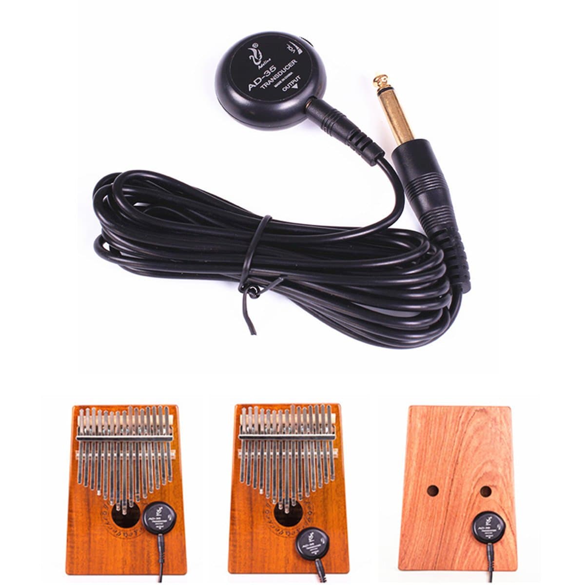 AD-35 Professional Acoustic Instrument Pickup, Instrument AMP Transducer for Kalimba, Ukelele and Acoustic Guitar(with 3.5mm Audio Connector)