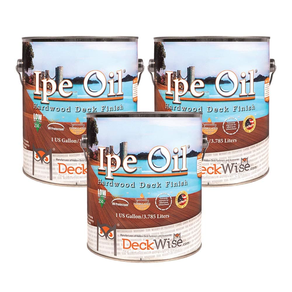 Ipe Oil Hardwood Deck Semi-Transparent 250 VOC Natural Finish (Pack of 3, 1-Gallon Each)