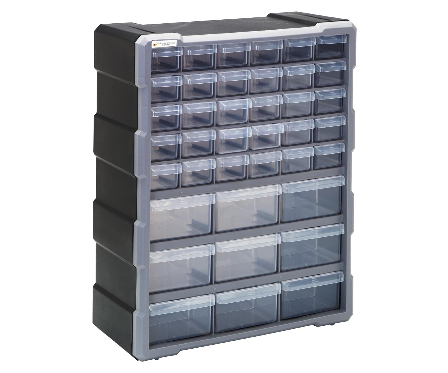 PDC-39BK Clear Plastic Drawer Cabinet, 39 Drawers